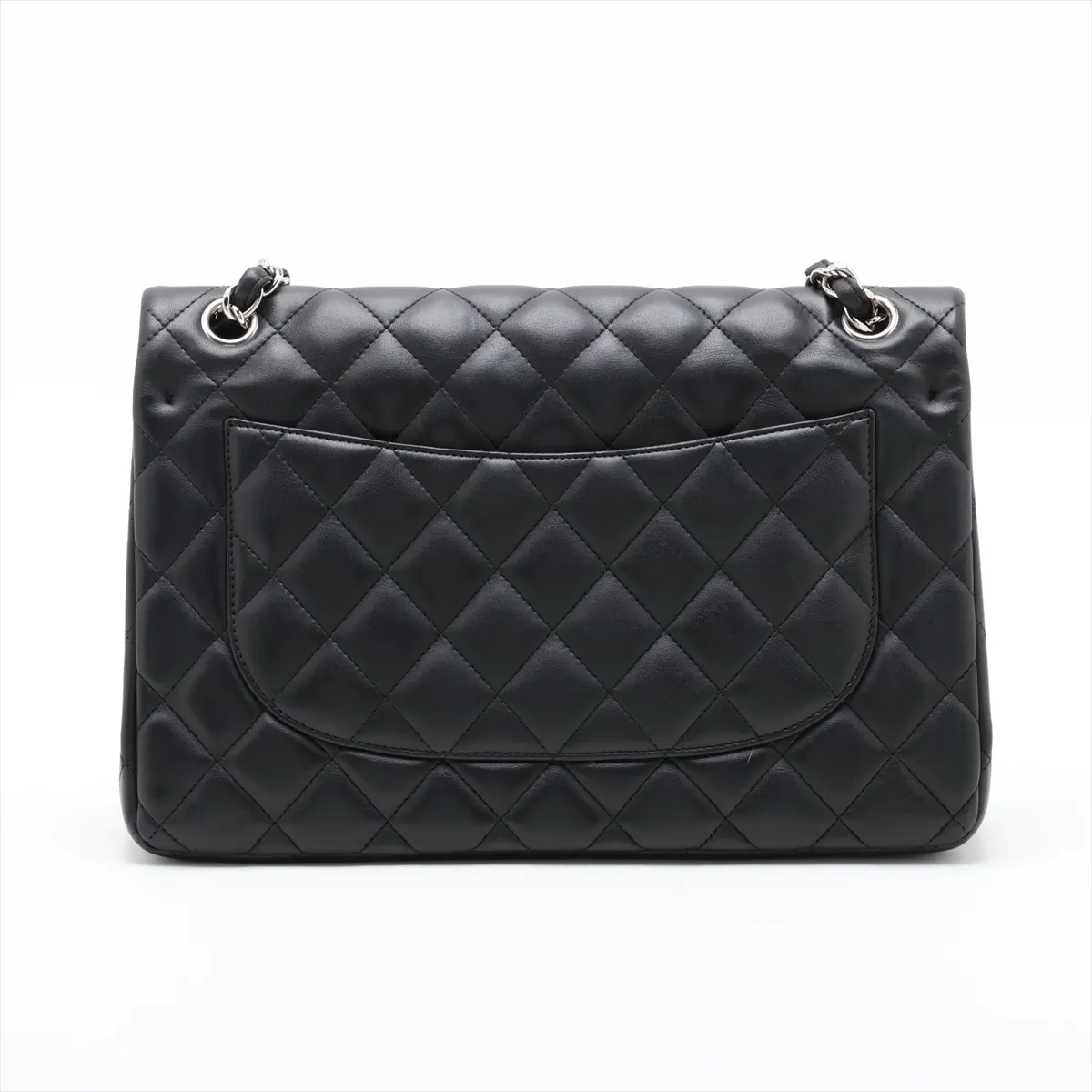 [Individually packaged] Chanel Large Matelassé 30 Lambskin Double Flap Double Chain Bag, Black with Silver Hardware, 15638549, Serial Number 15-series, A58600 — view 2