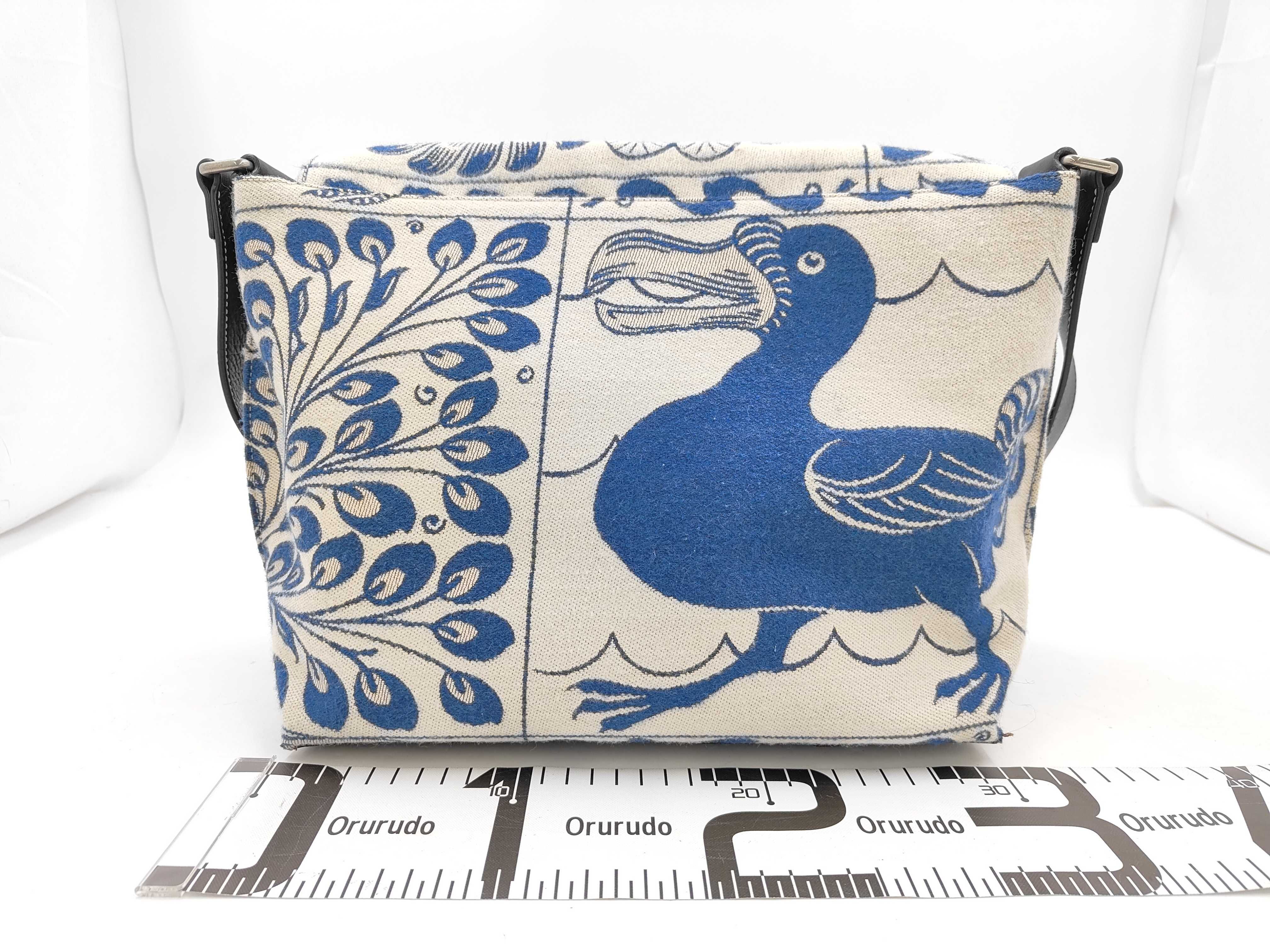 William DeMorgan Cotton Messenger Bag, Blue x White, Shoulder Bag — view 2