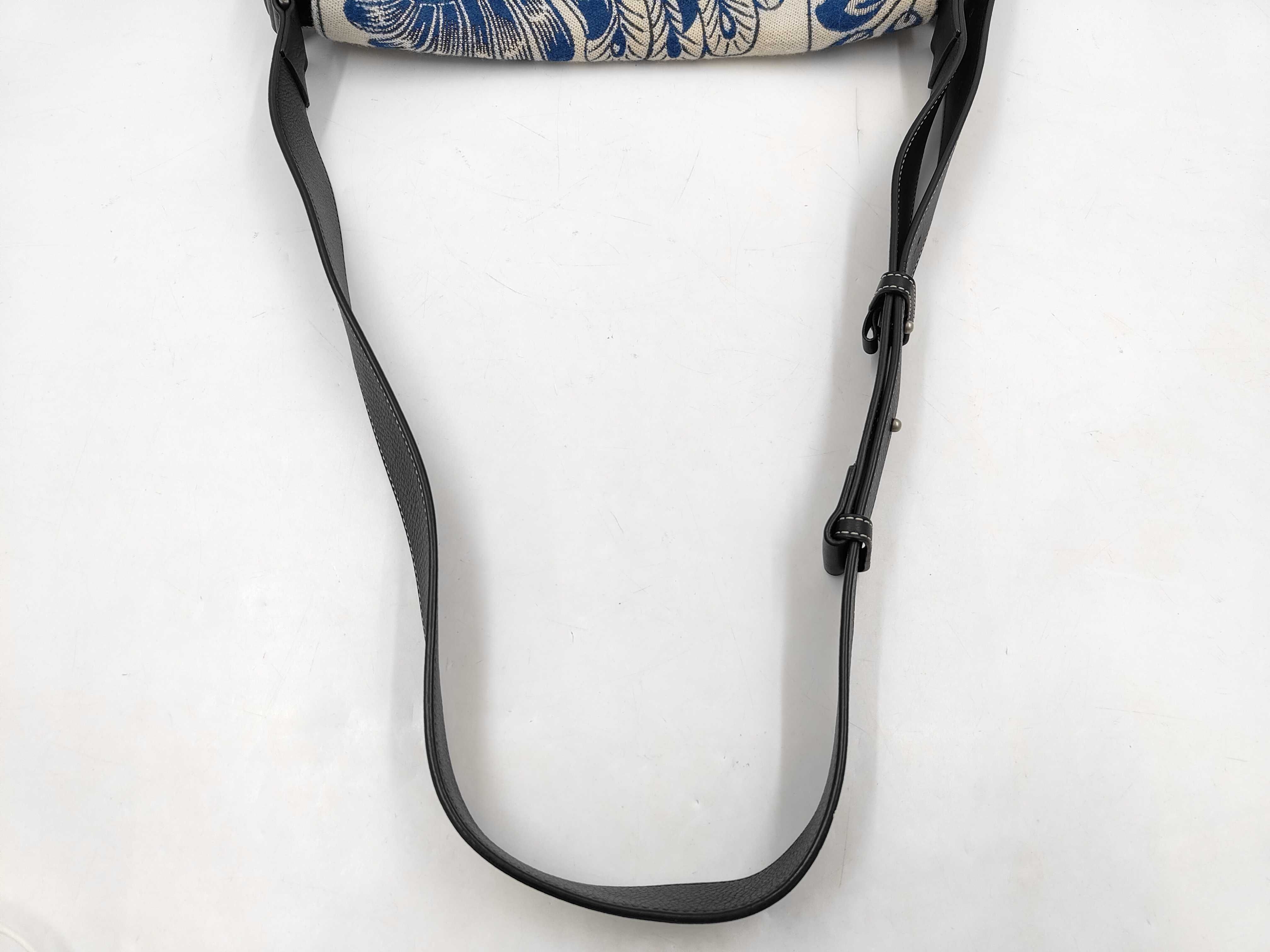 William DeMorgan Cotton Messenger Bag, Blue x White, Shoulder Bag — view 3