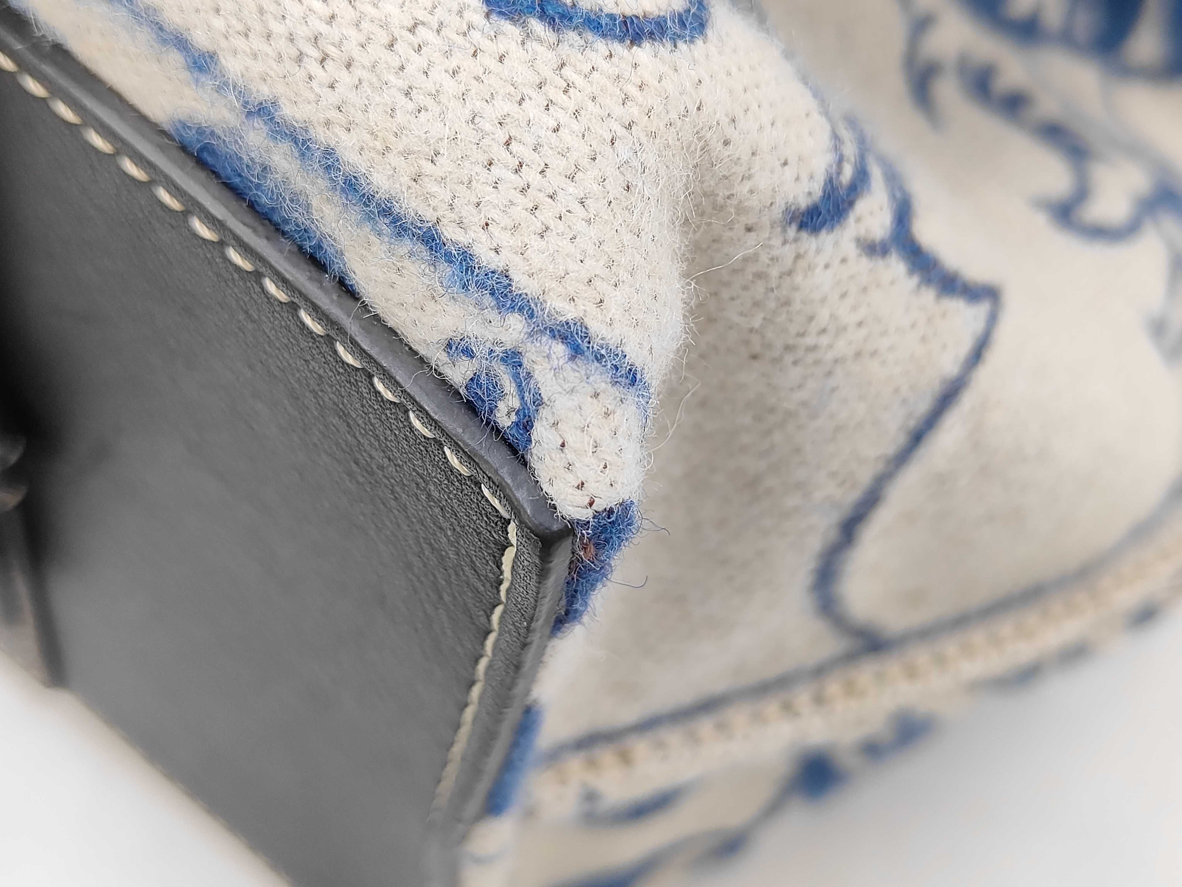 William DeMorgan Cotton Messenger Bag, Blue x White, Shoulder Bag — view 6