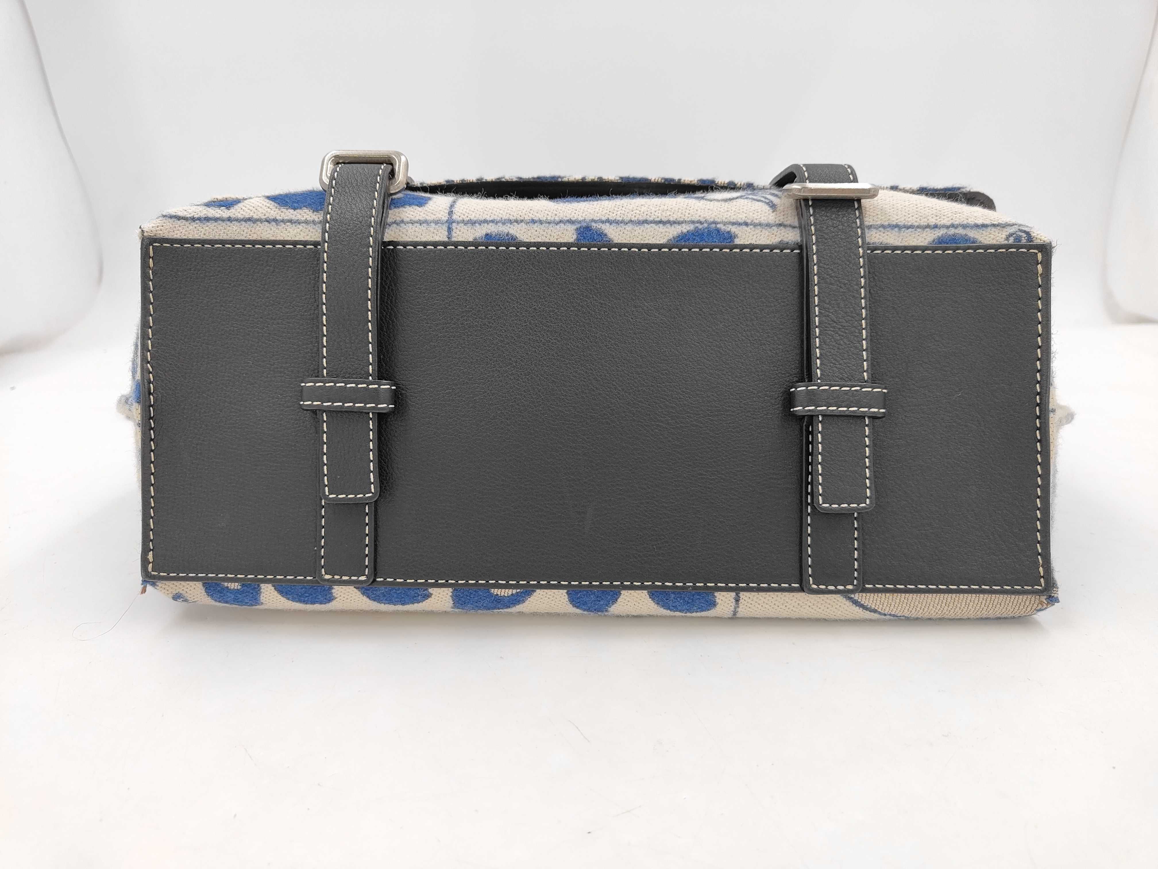 William DeMorgan Cotton Messenger Bag, Blue x White, Shoulder Bag — view 7