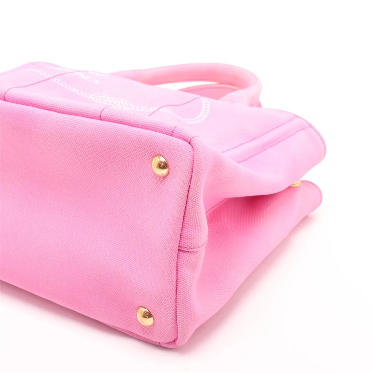 Canapa Canvas x Leather 2-Way Handbag, Pink — view 3