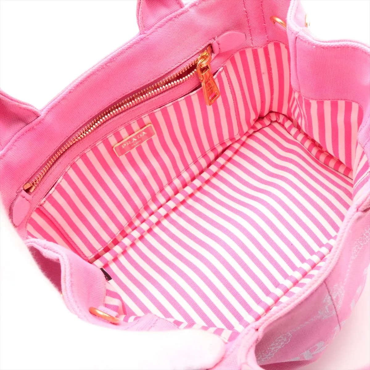 Canapa Canvas x Leather 2-Way Handbag, Pink — view 8