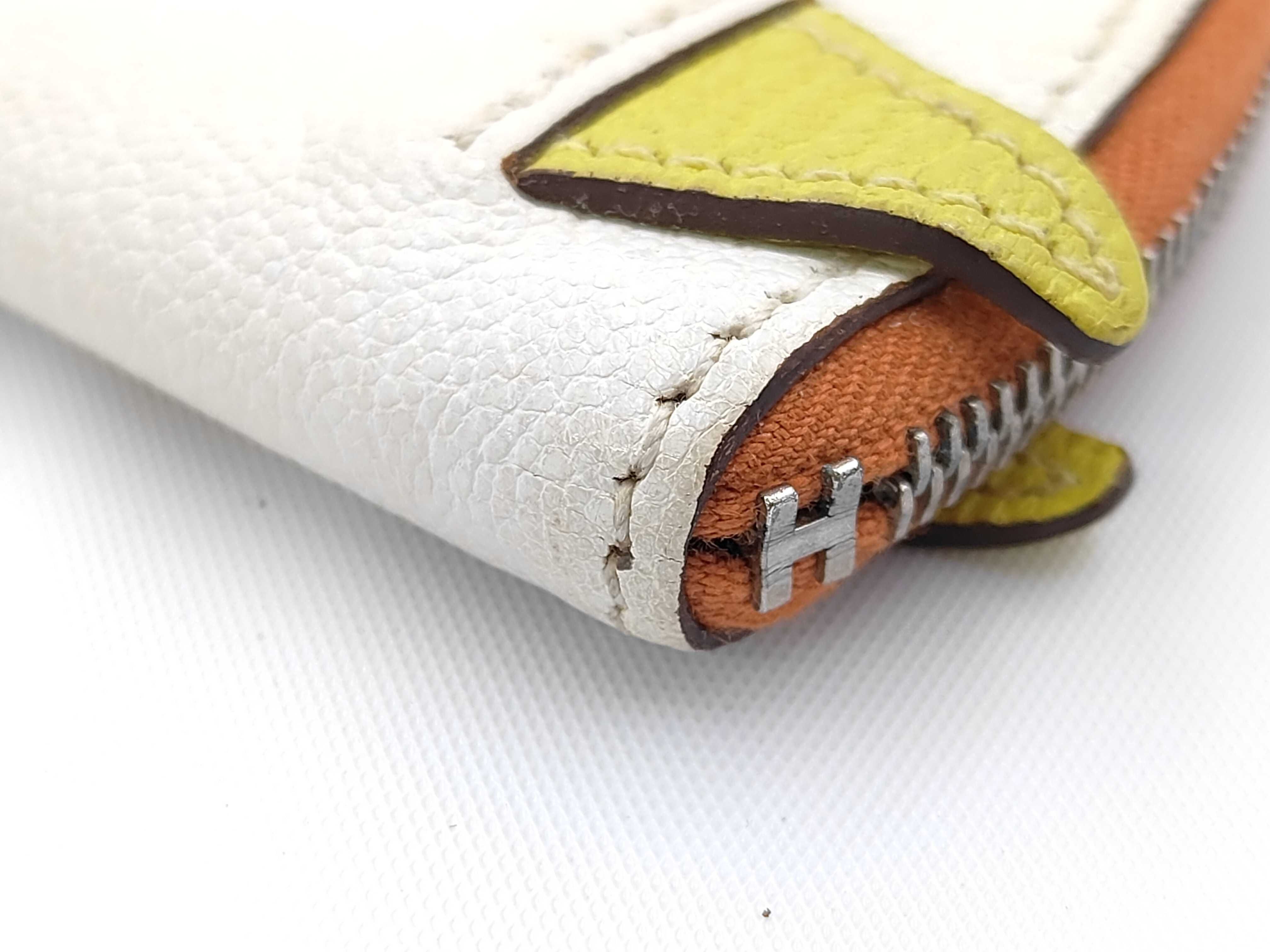 White Calfskin Paddock Y Stamp Coin Case — view 3