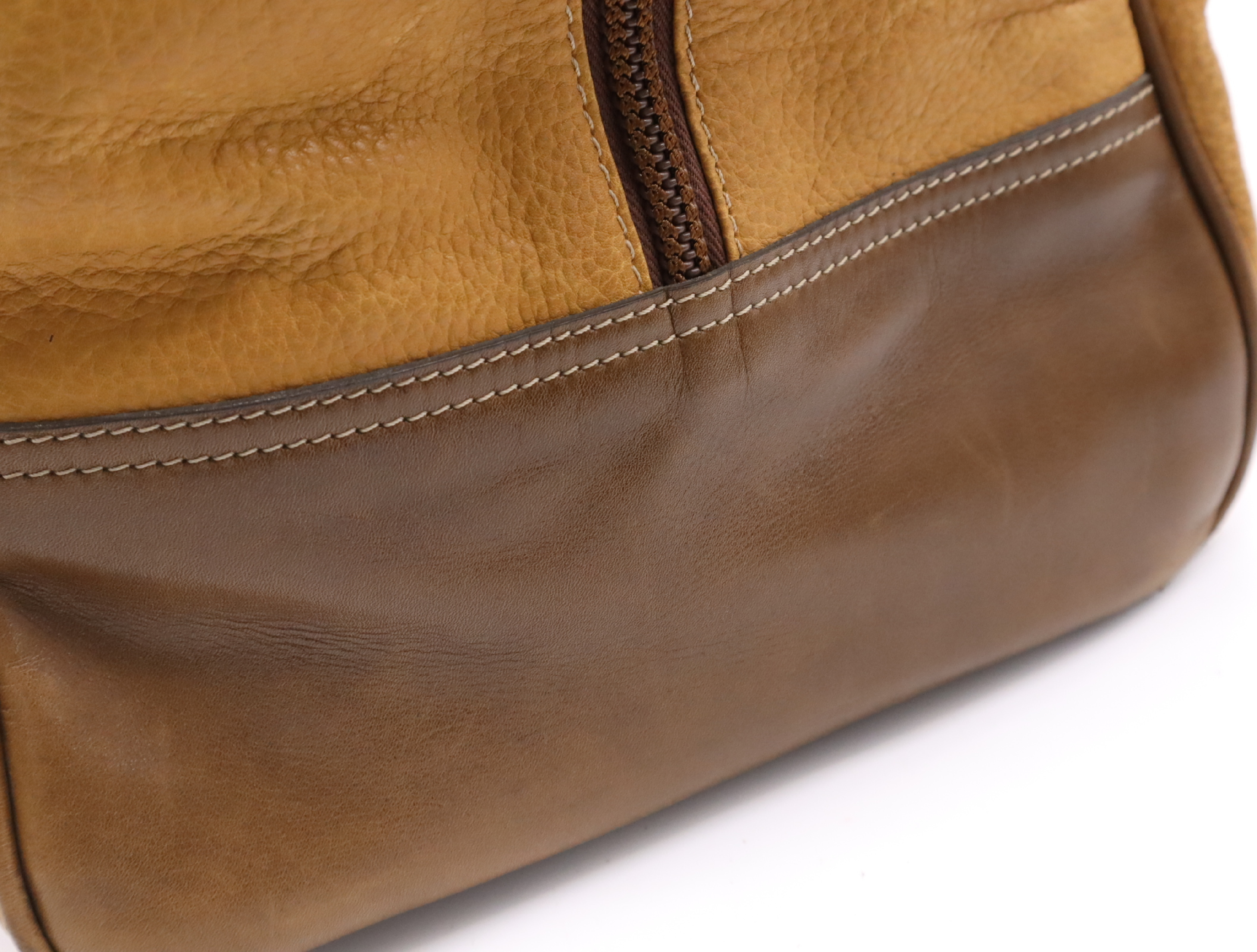 Leather Amazona Boston Bag, Brown, Gold Hardware — view 13
