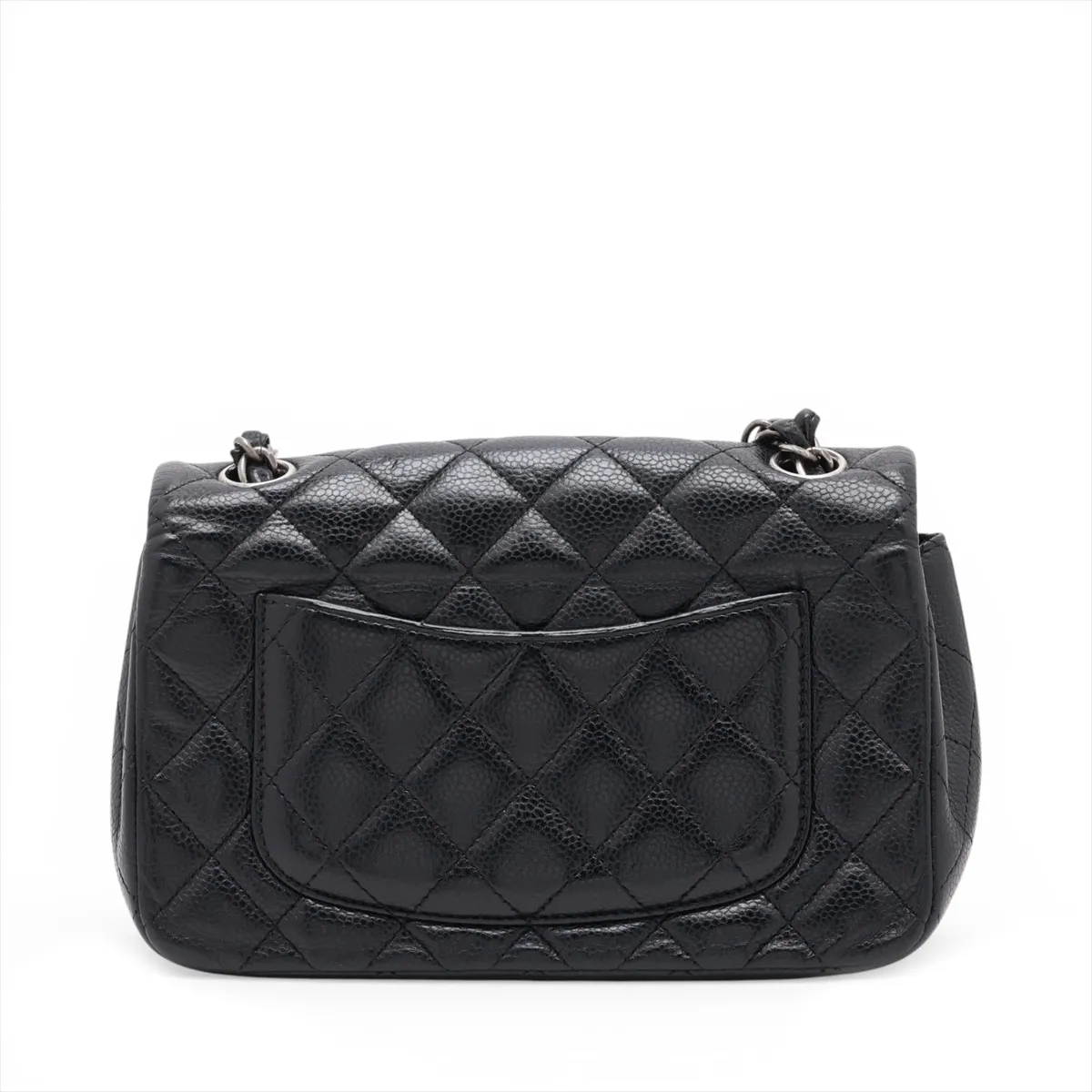Mini Matelassé 20 Caviar Skin Single Flap Single Chain Bag, Black with Silver Hardware, 21843549, Serial Number 21-A69900 — view 2