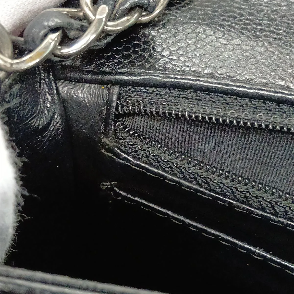 Mini Matelassé 20 Caviar Skin Single Flap Single Chain Bag, Black with Silver Hardware, 21843549, Serial Number 21-A69900 — view 12