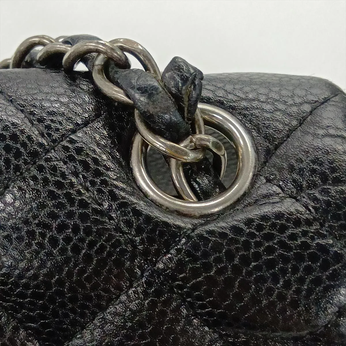 Mini Matelassé 20 Caviar Skin Single Flap Single Chain Bag, Black with Silver Hardware, 21843549, Serial Number 21-A69900 — view 14