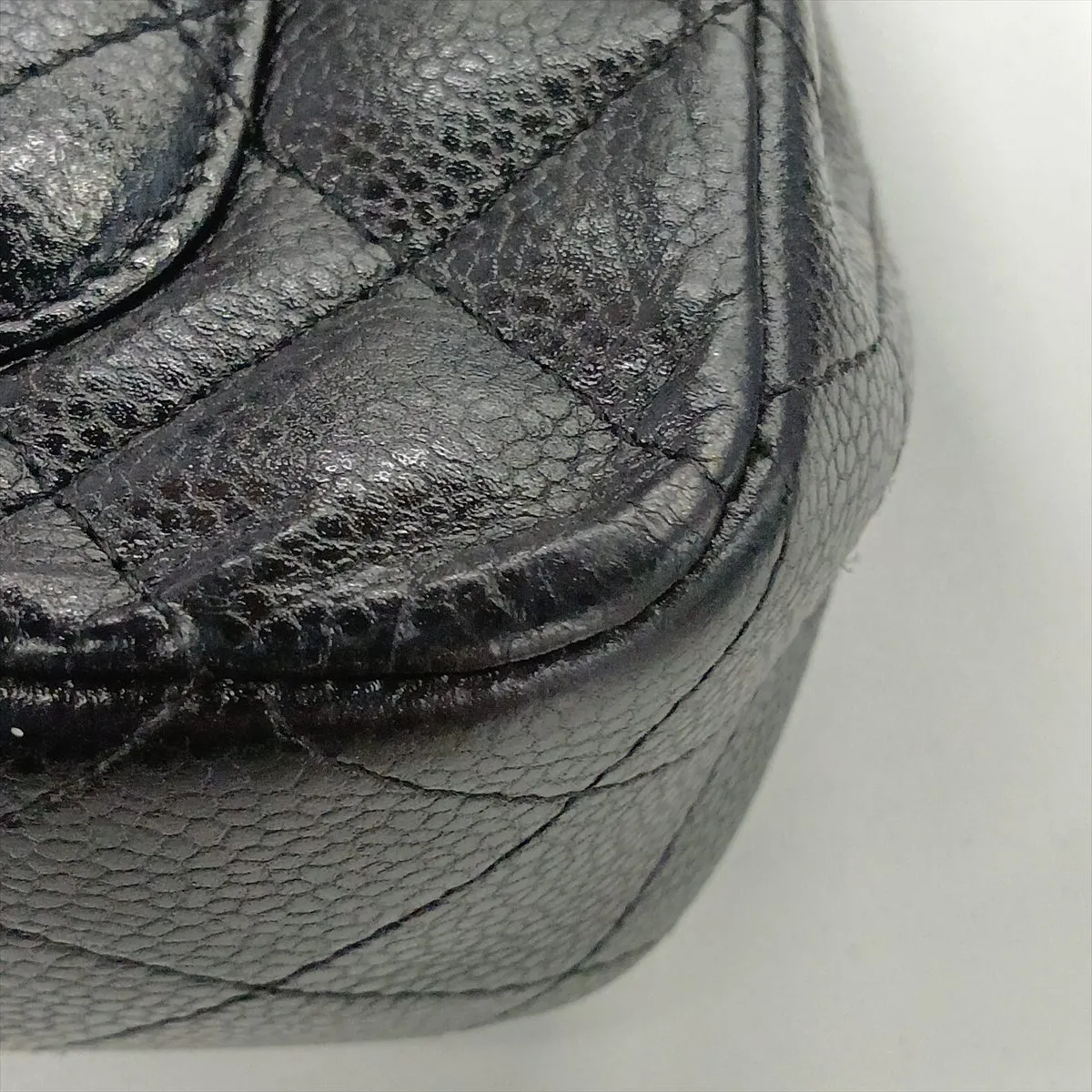 Mini Matelassé 20 Caviar Skin Single Flap Single Chain Bag, Black with Silver Hardware, 21843549, Serial Number 21-A69900 — view 15