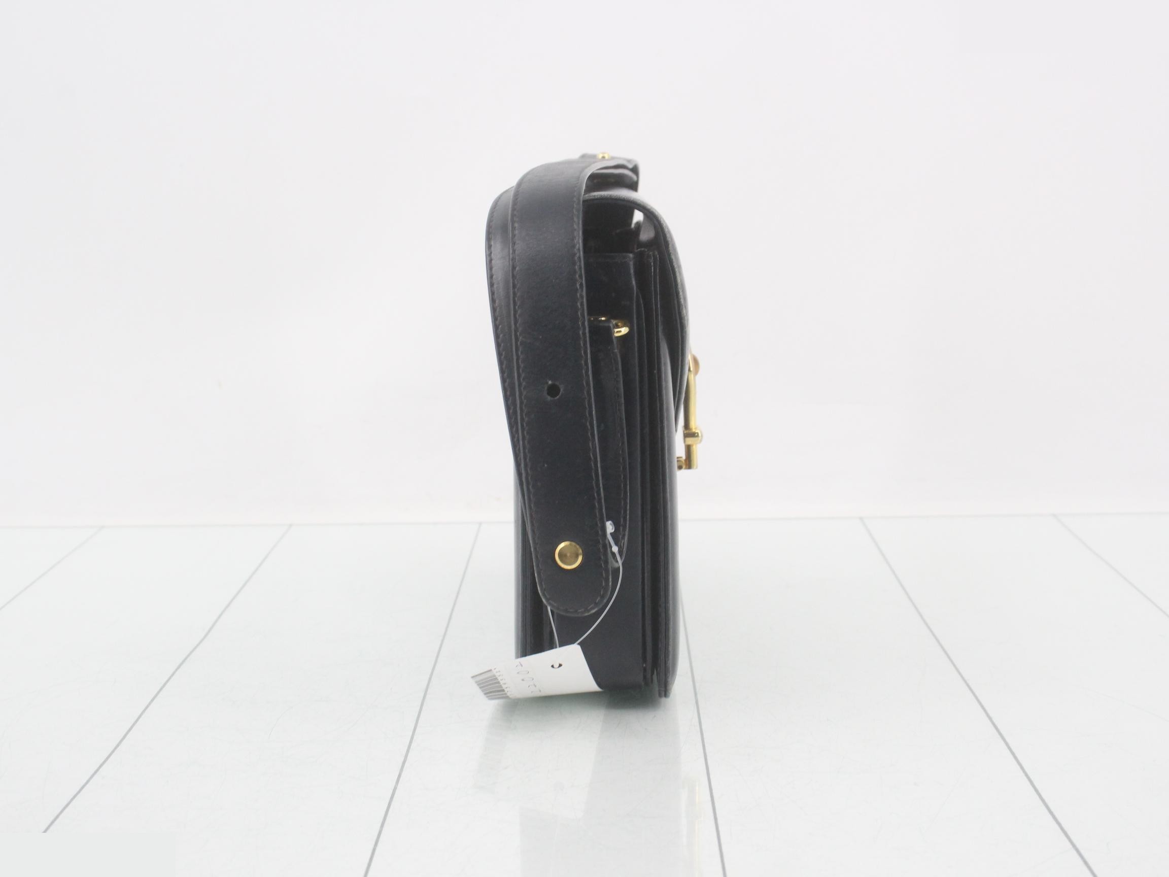 Leather semi-shoulder bag, navy — view 4