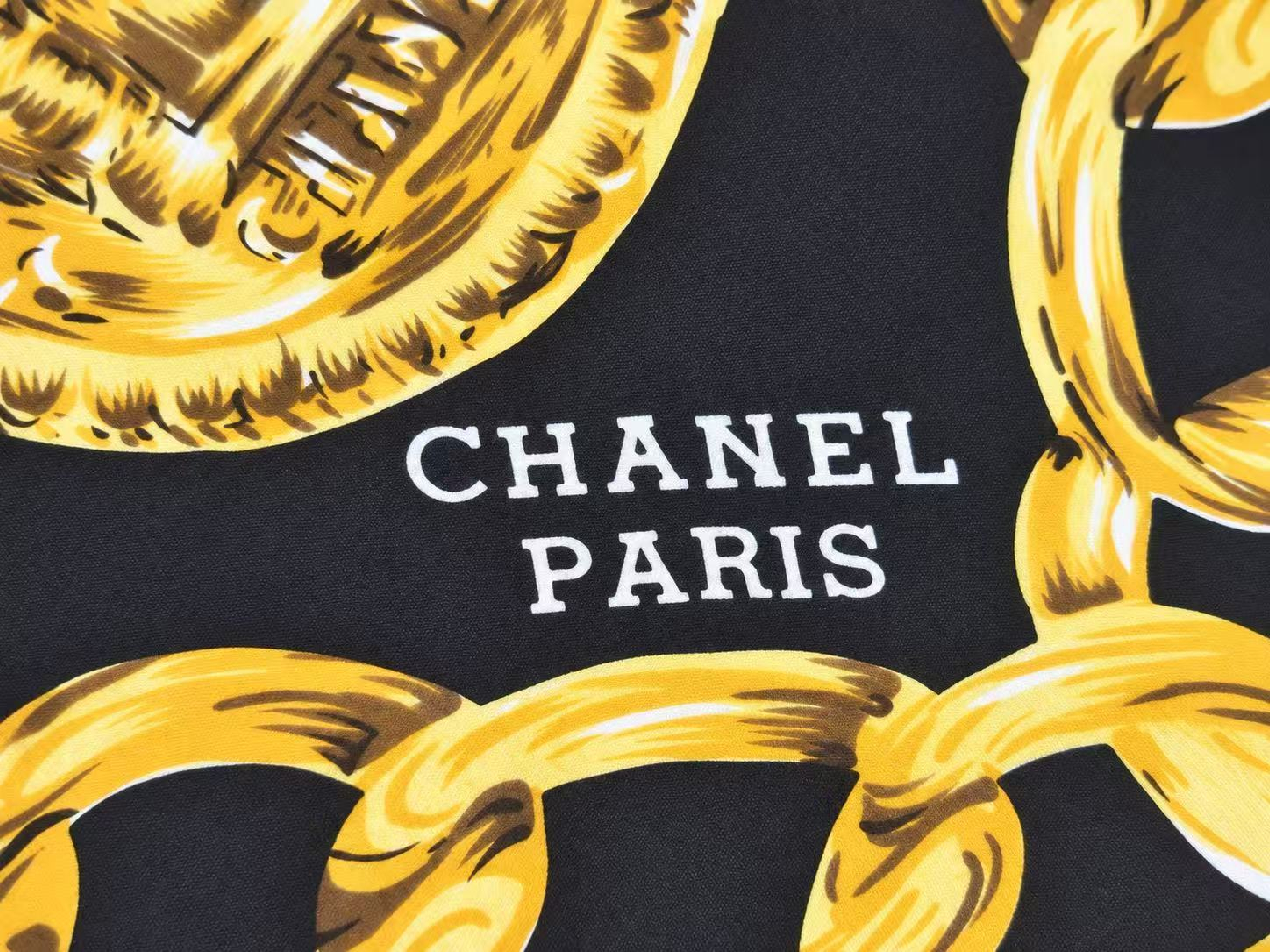 Coco Mark Gold Chain Motif Scarf (No Tag) - Other Accessories — view 7