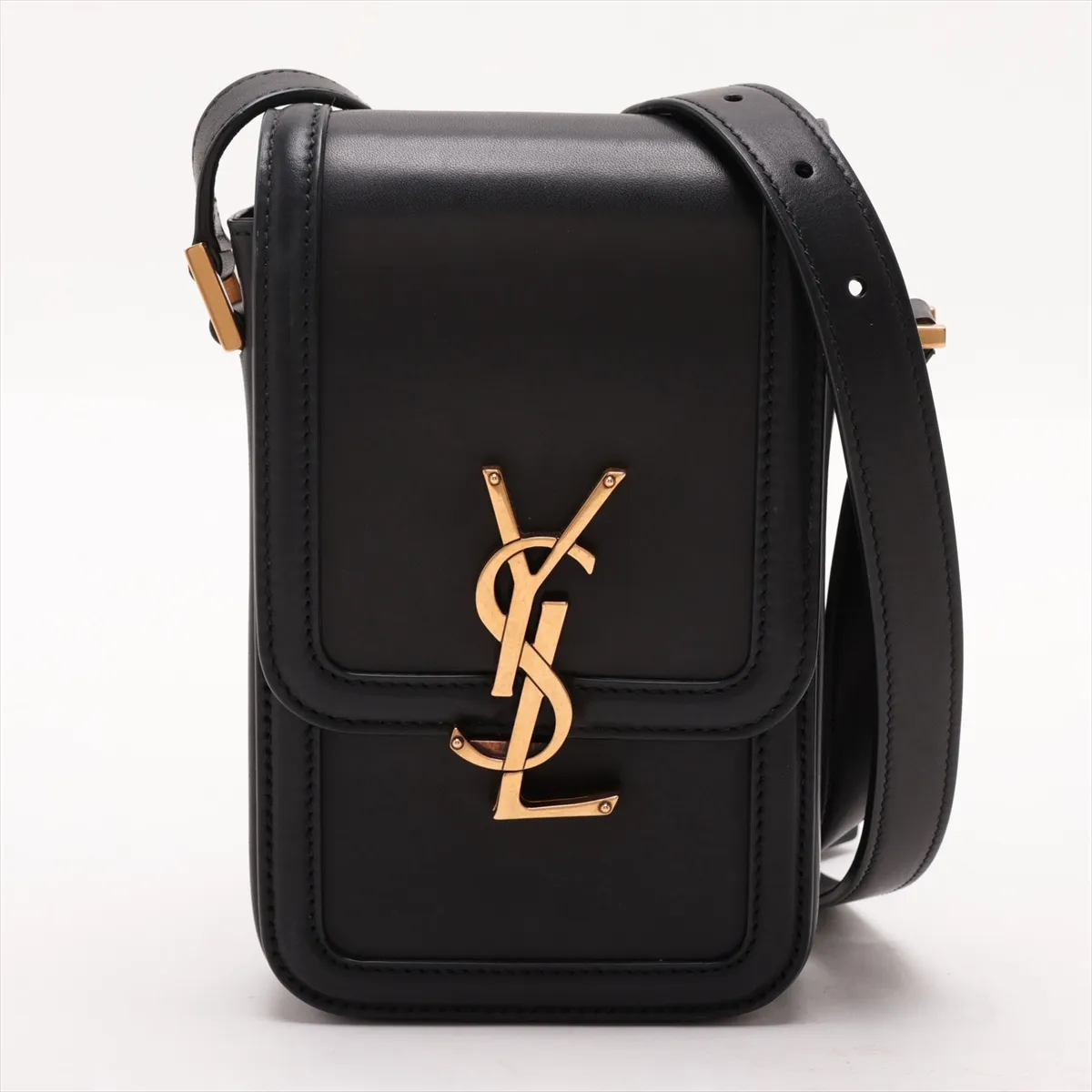 Solferino Mini Leather Shoulder Bag, Black, 753963