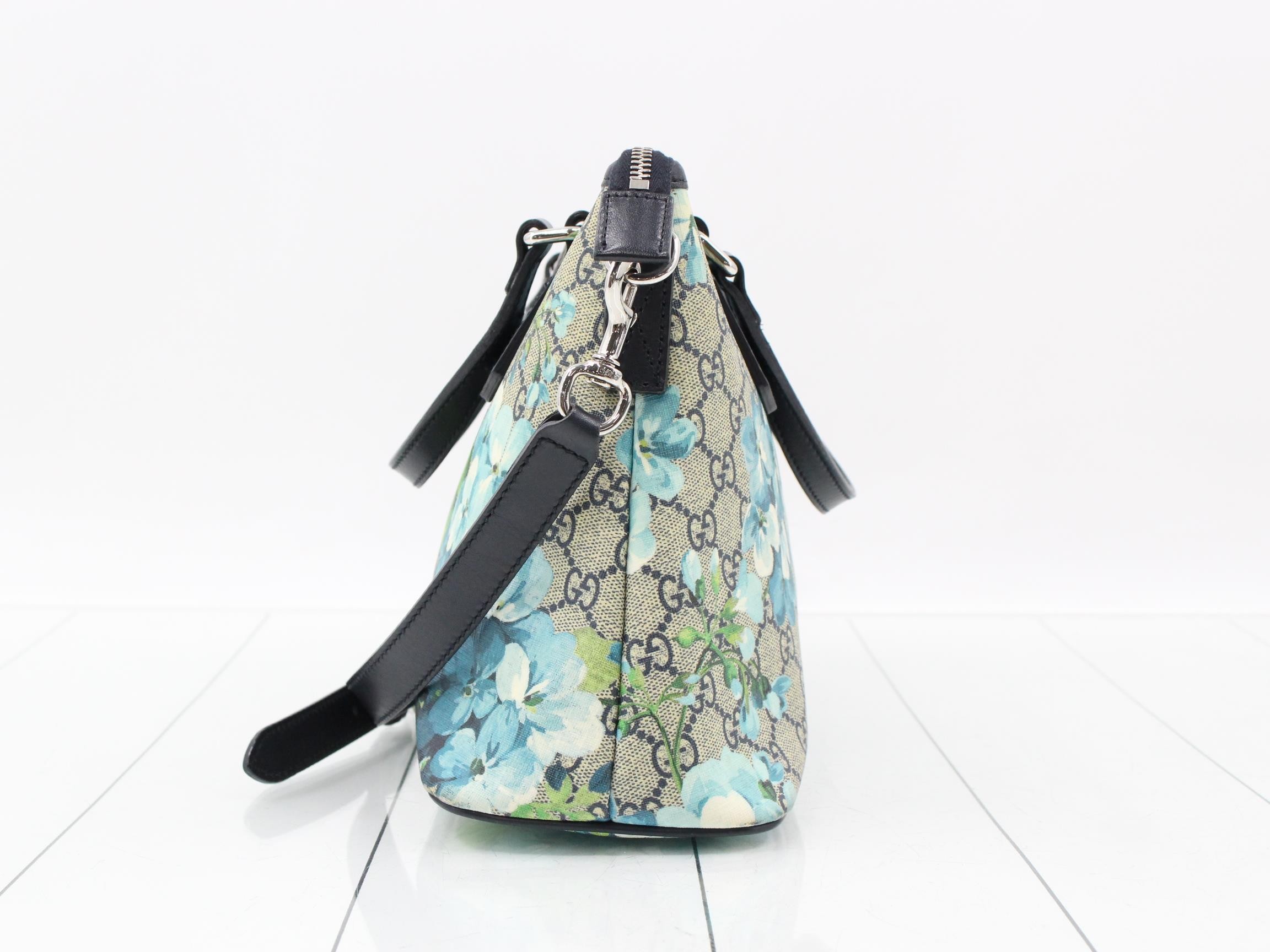 GG Blooms 2-Way Shoulder/Handbag, Navy — view 3