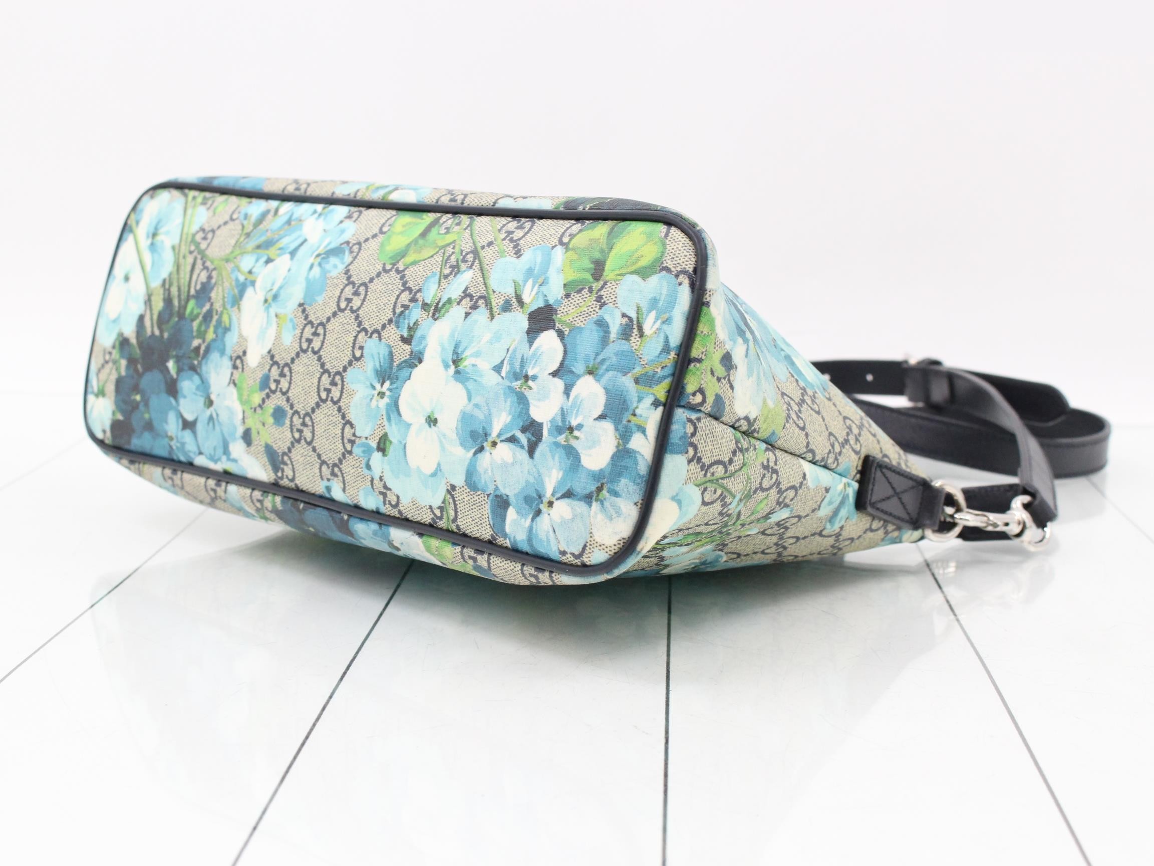 GG Blooms 2-Way Shoulder/Handbag, Navy — view 6
