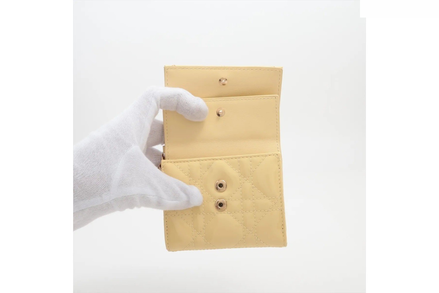 Cannage Lady Dior Leather Tri-fold Wallet — view 4