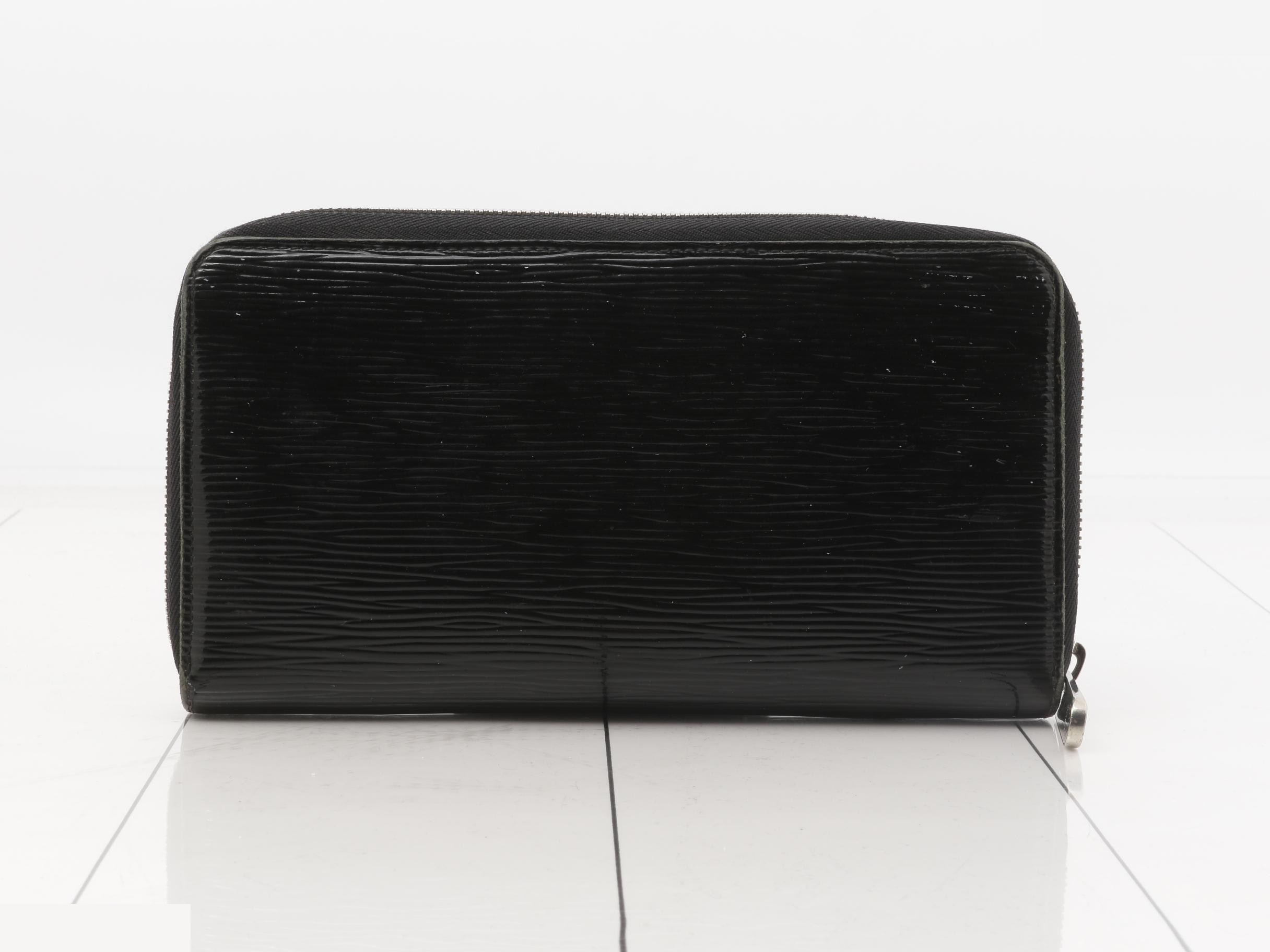 Epi Zippy Wallet Long Wallet, Black, Silver Hardware — view 2