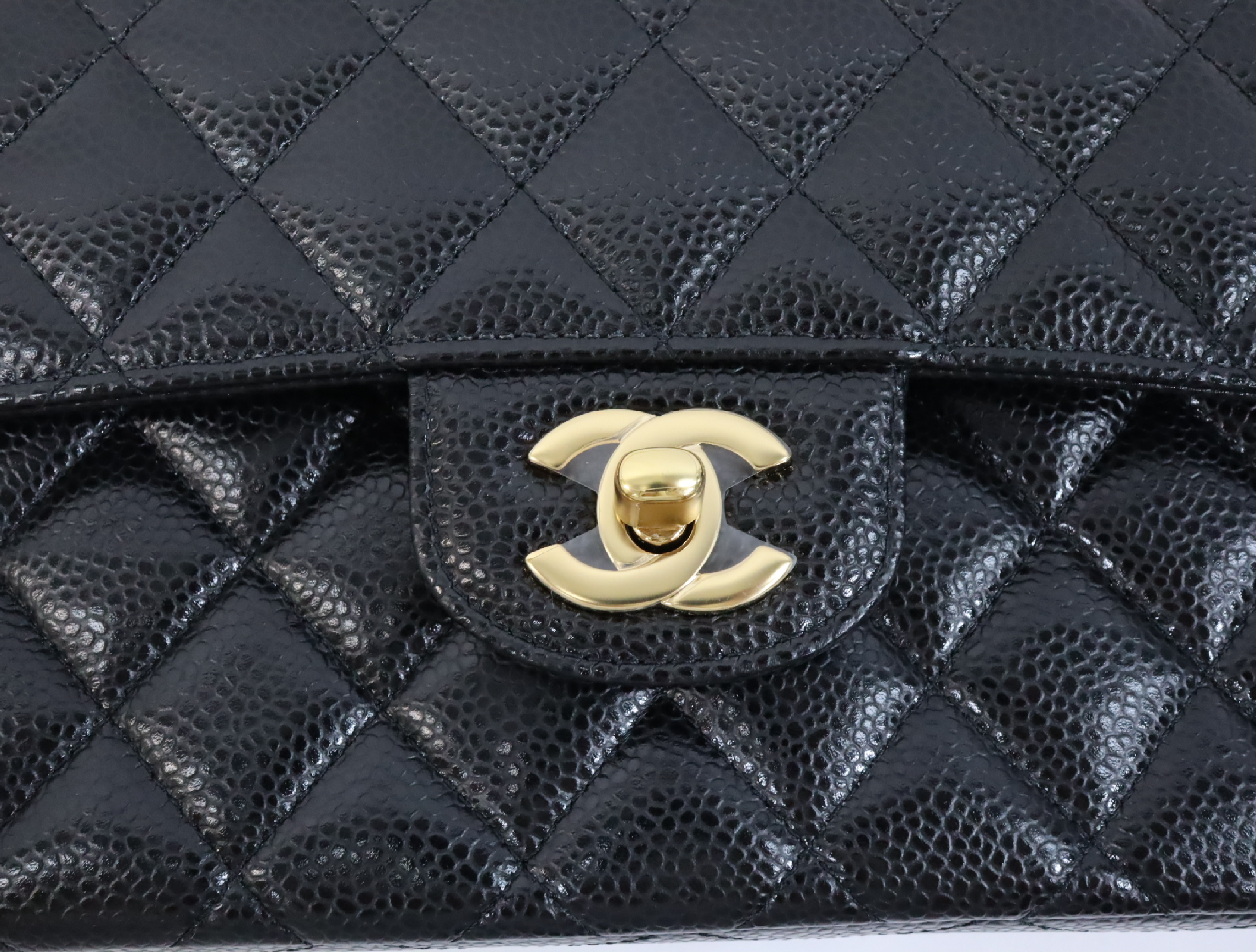 Matelassé 23 Caviar Skin Double Flap Shoulder Bag, Black, Serial Number , Gold Hardware, A01113? — view 11