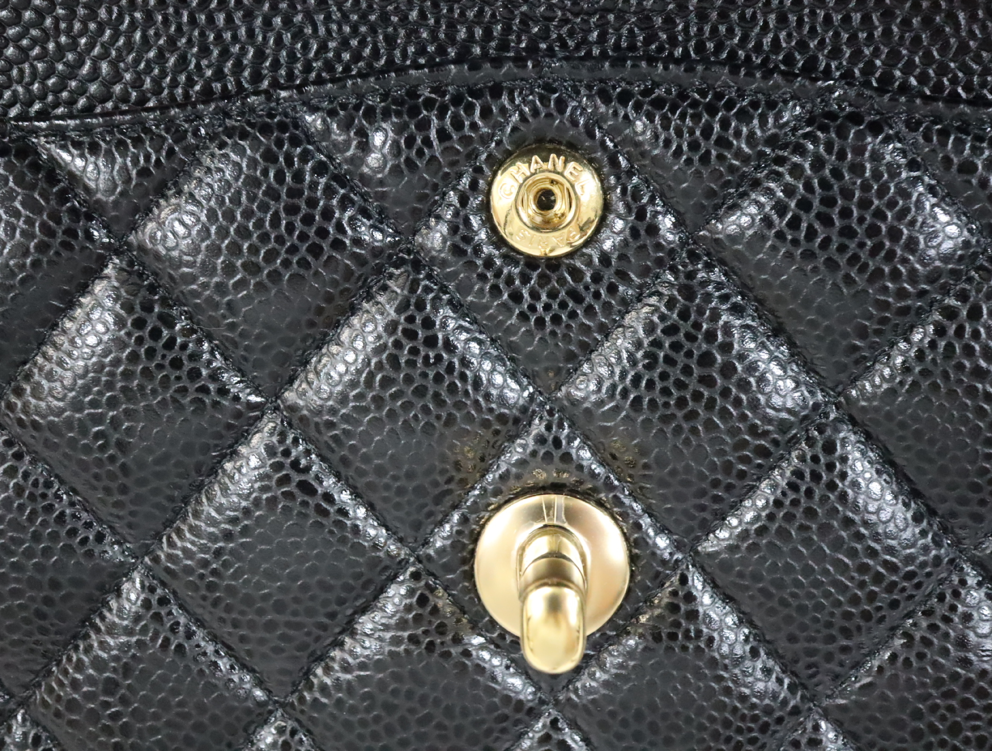 Matelassé 23 Caviar Skin Double Flap Shoulder Bag, Black, Serial Number , Gold Hardware, A01113? — view 14