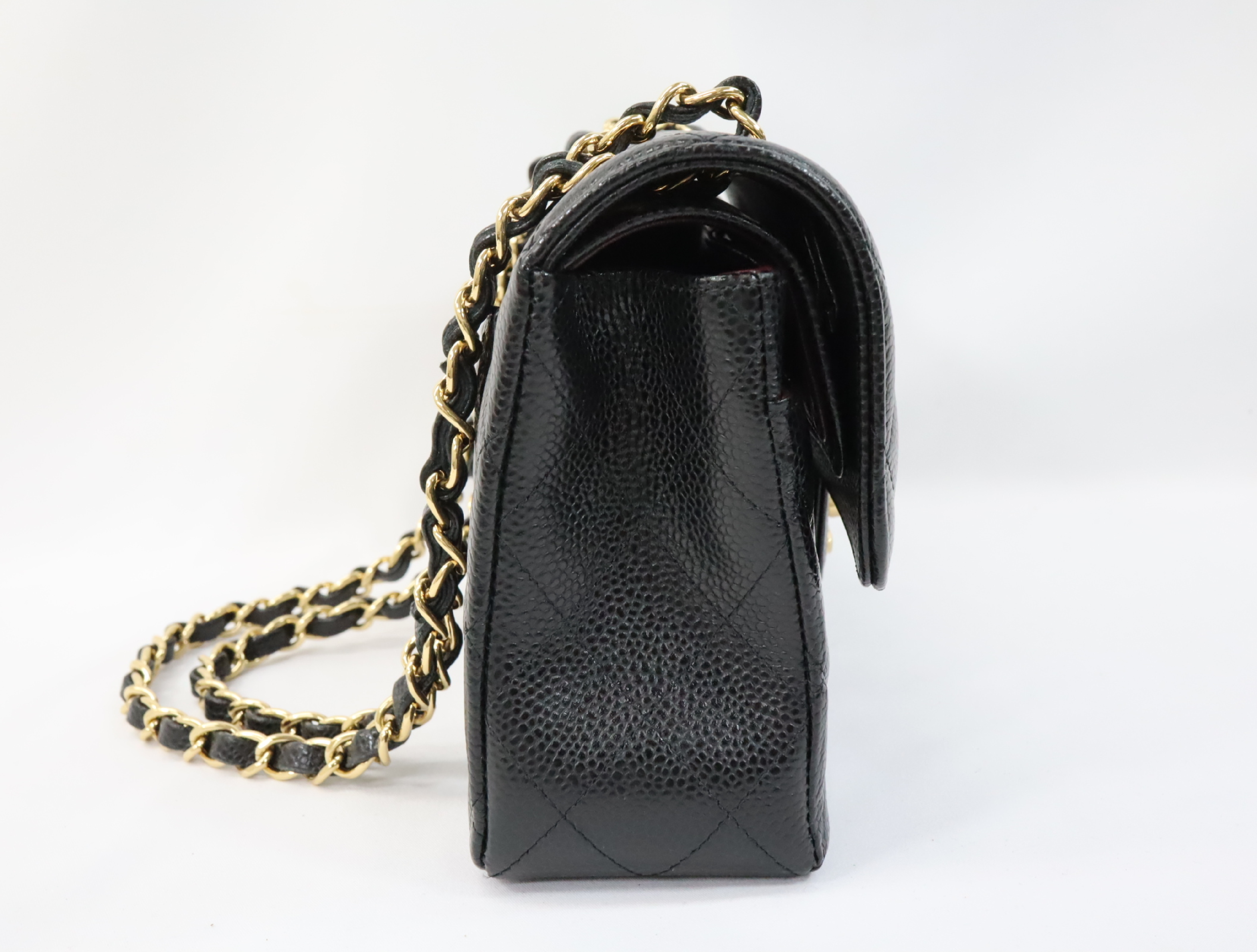 Matelassé 23 Caviar Skin Double Flap Shoulder Bag, Black, Serial Number , Gold Hardware, A01113? — view 3