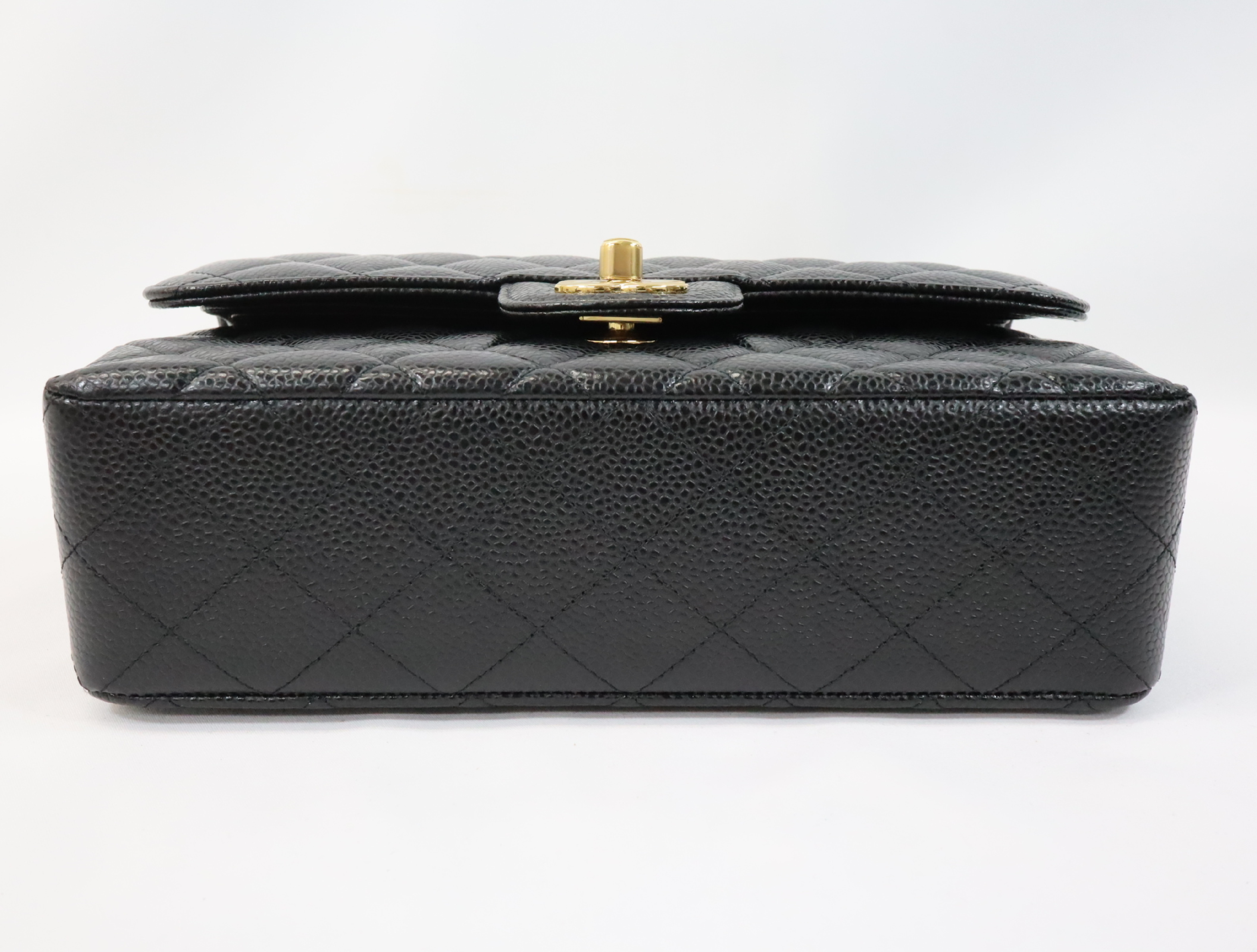 Matelassé 23 Caviar Skin Double Flap Shoulder Bag, Black, Serial Number , Gold Hardware, A01113? — view 6