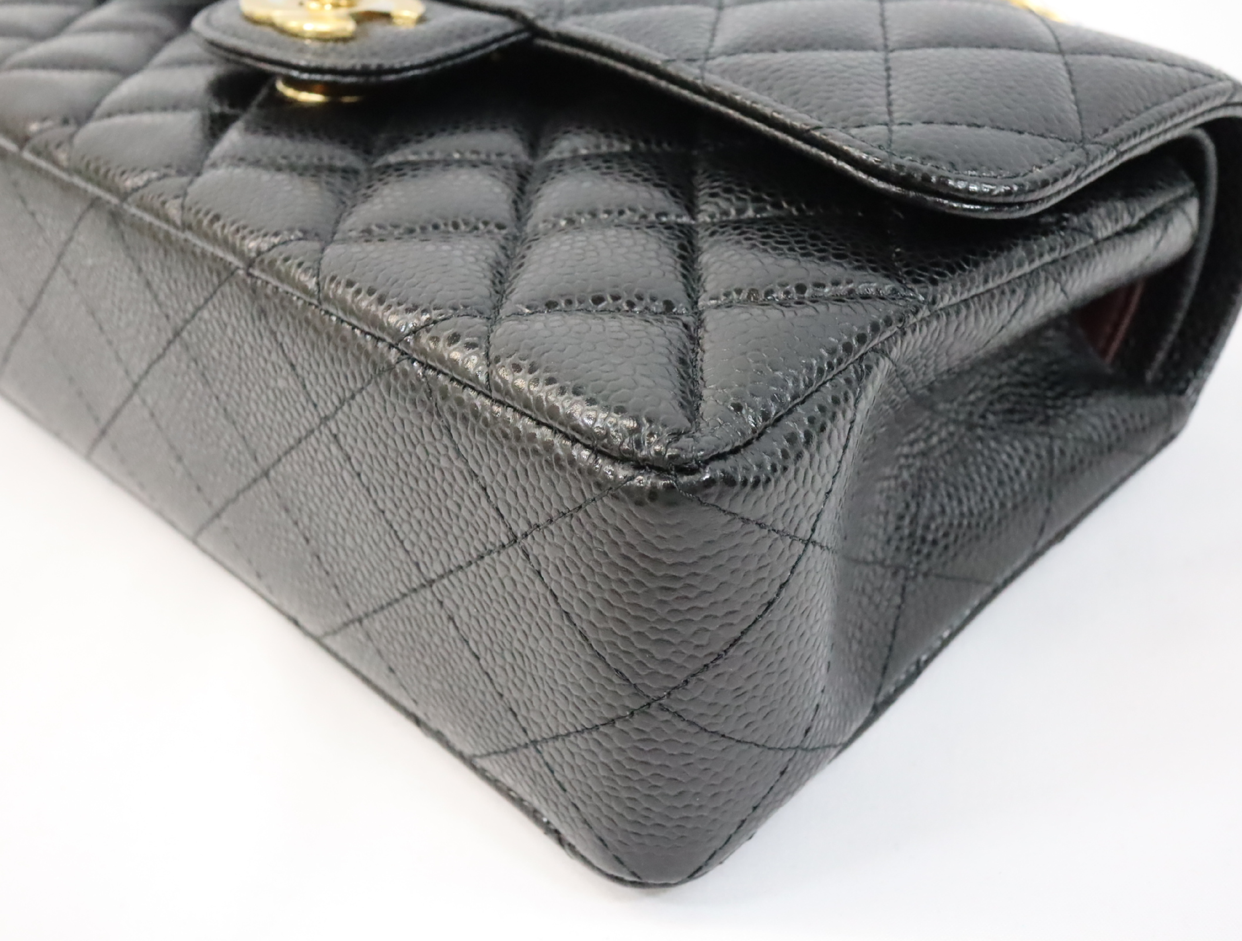 Matelassé 23 Caviar Skin Double Flap Shoulder Bag, Black, Serial Number , Gold Hardware, A01113? — view 7