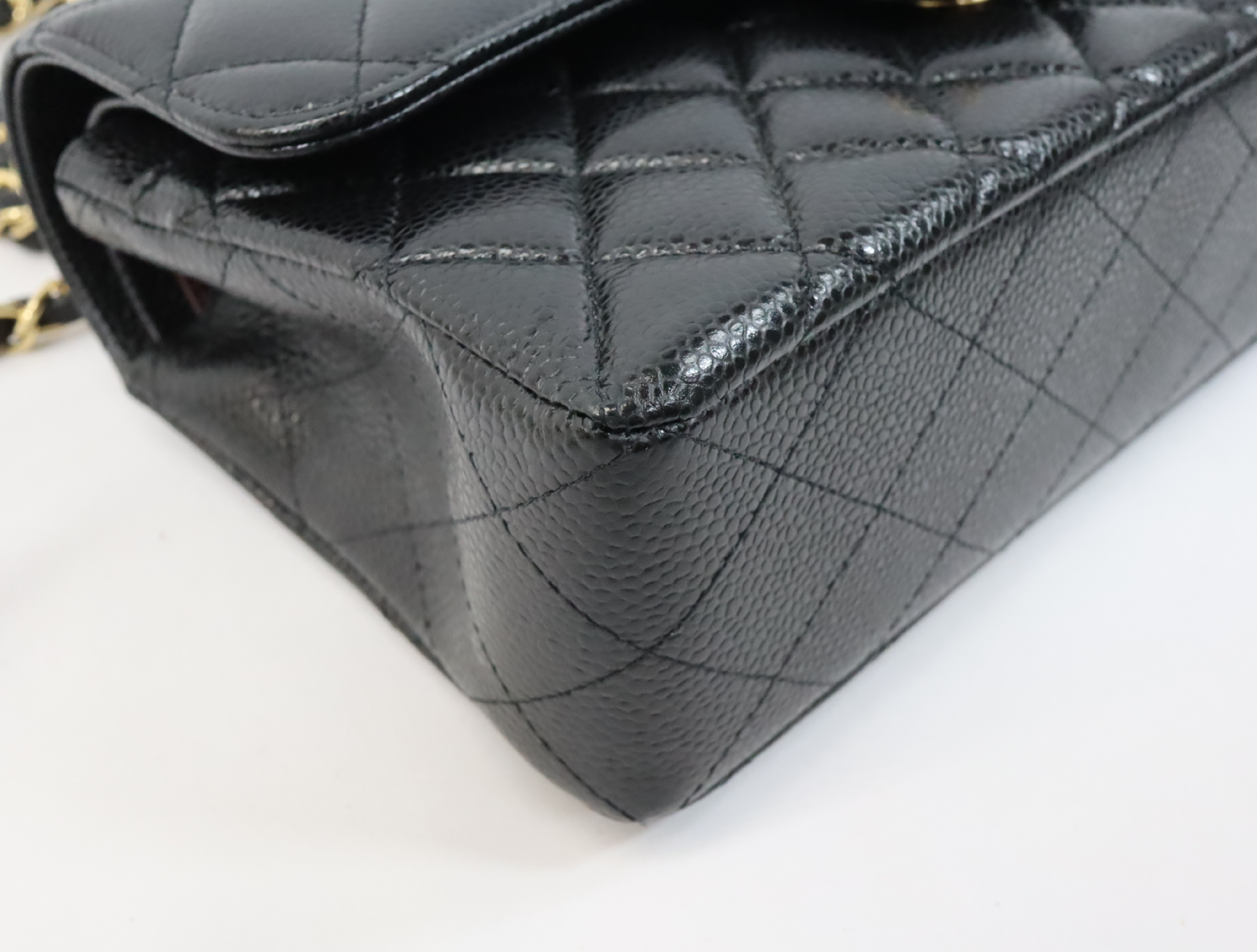 Matelassé 23 Caviar Skin Double Flap Shoulder Bag, Black, Serial Number , Gold Hardware, A01113? — view 8