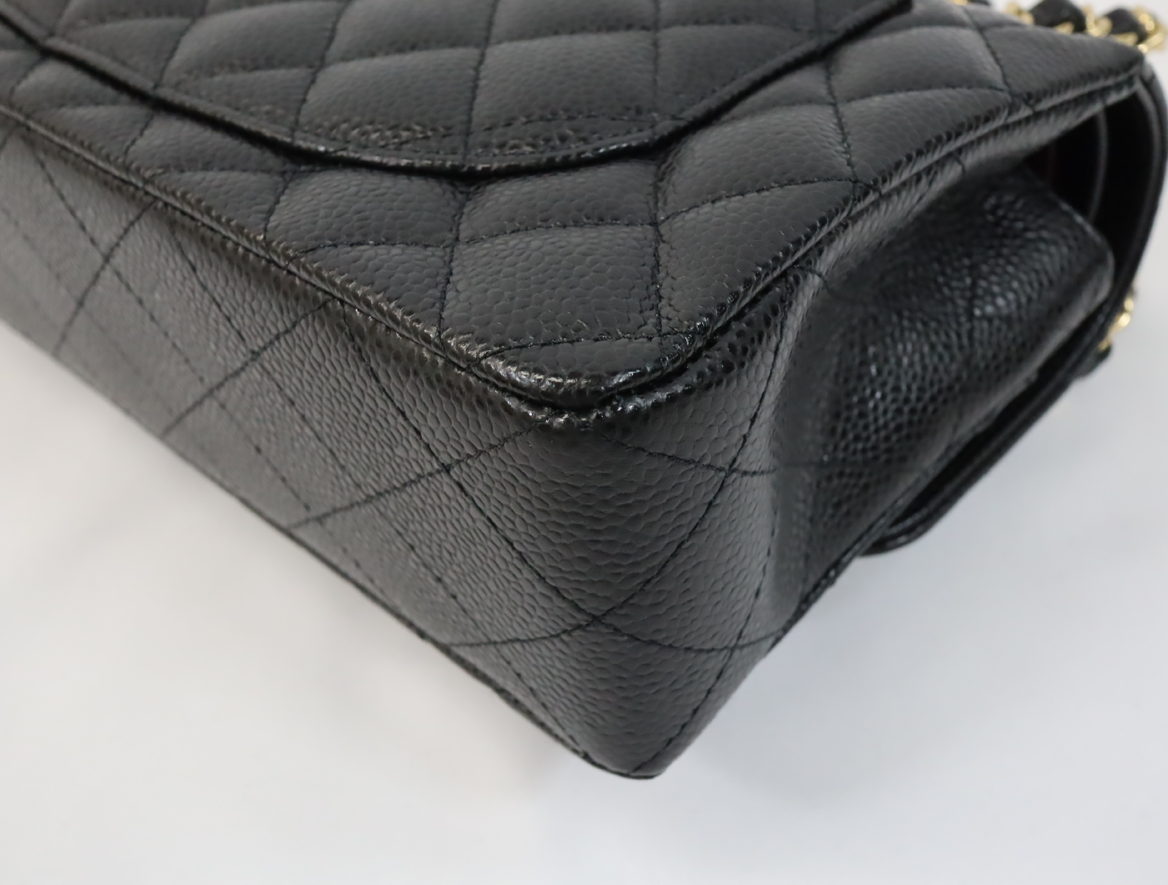 Matelassé 23 Caviar Skin Double Flap Shoulder Bag, Black, Serial Number , Gold Hardware, A01113? — view 10
