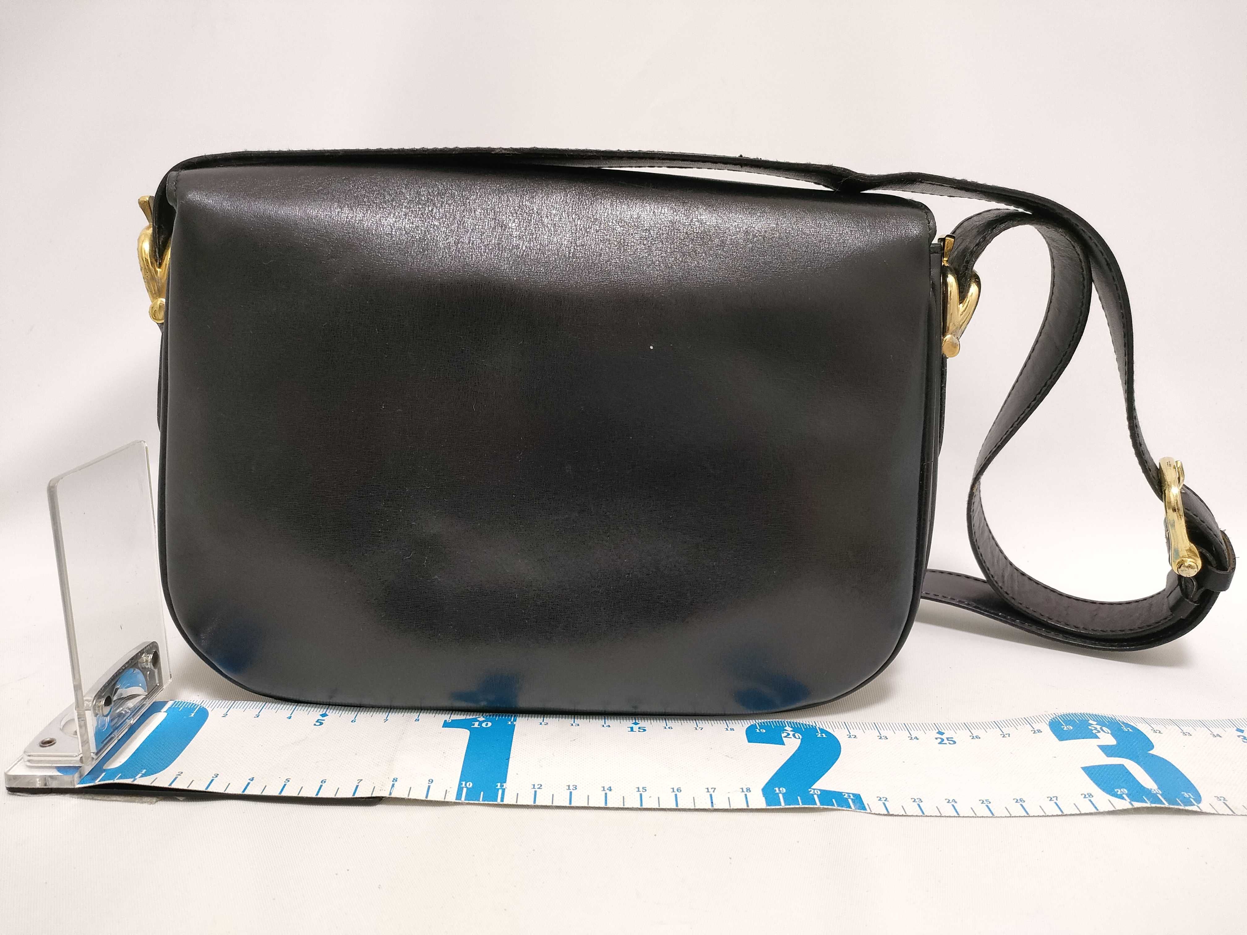 (Celine) Black Shoulder Bag with Carriage Hardware, Vintage, Old Stamp, Comes with Dust Bag — view 2