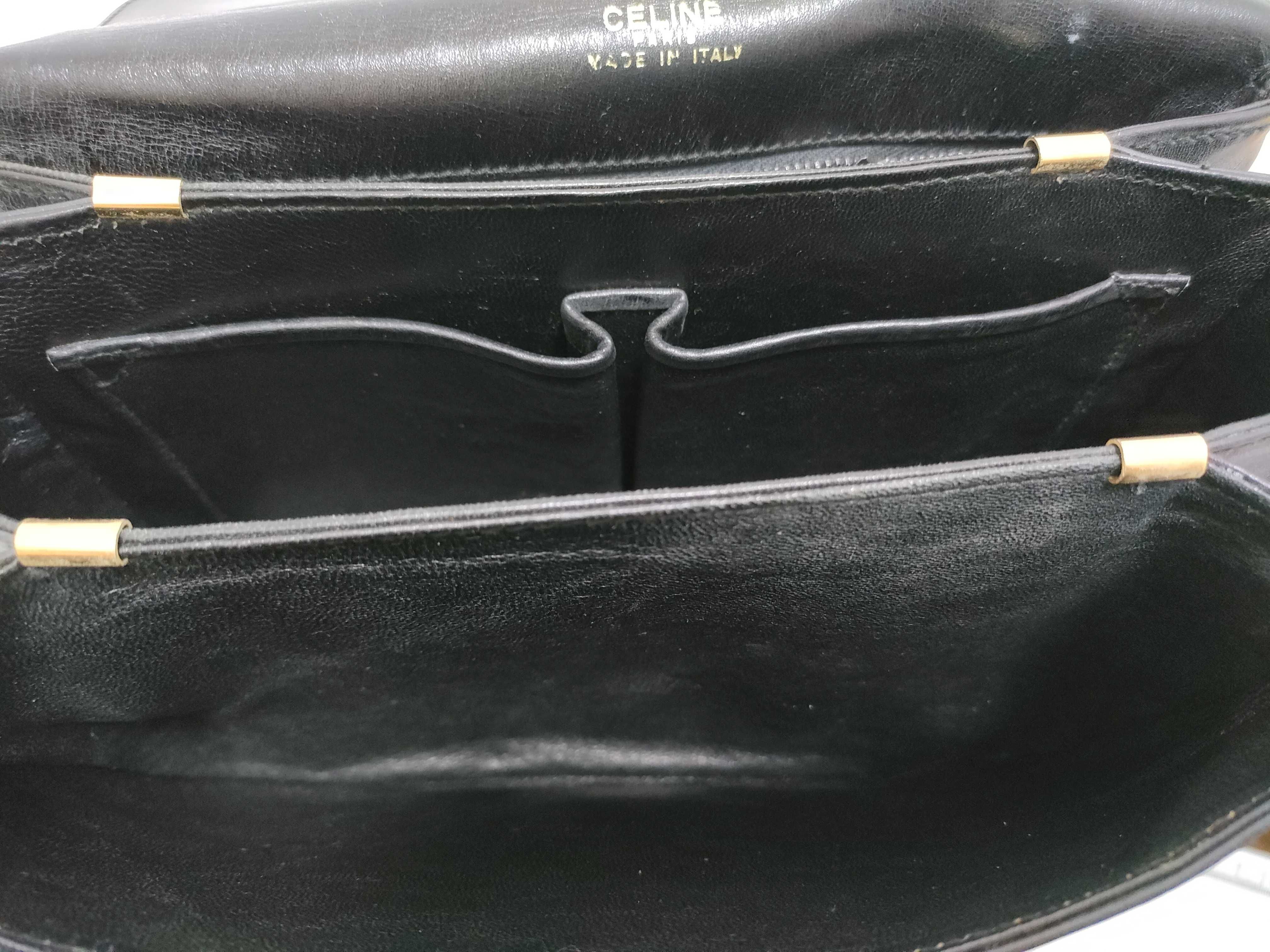 (Celine) Black Shoulder Bag with Carriage Hardware, Vintage, Old Stamp, Comes with Dust Bag — view 10