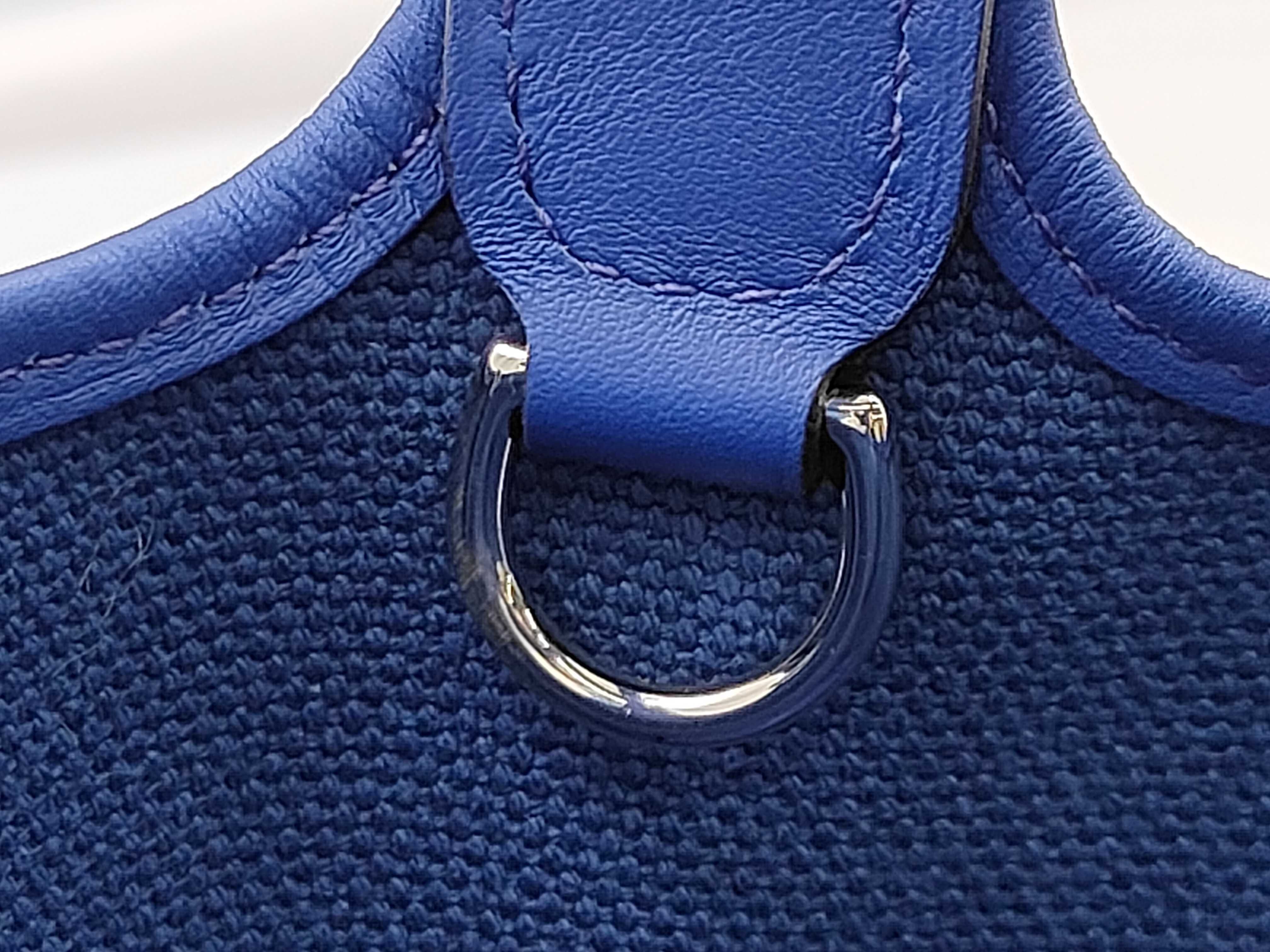 Picotin Lock Cargo PM Blue Royal U stamp Silver hardware handbag — view 12