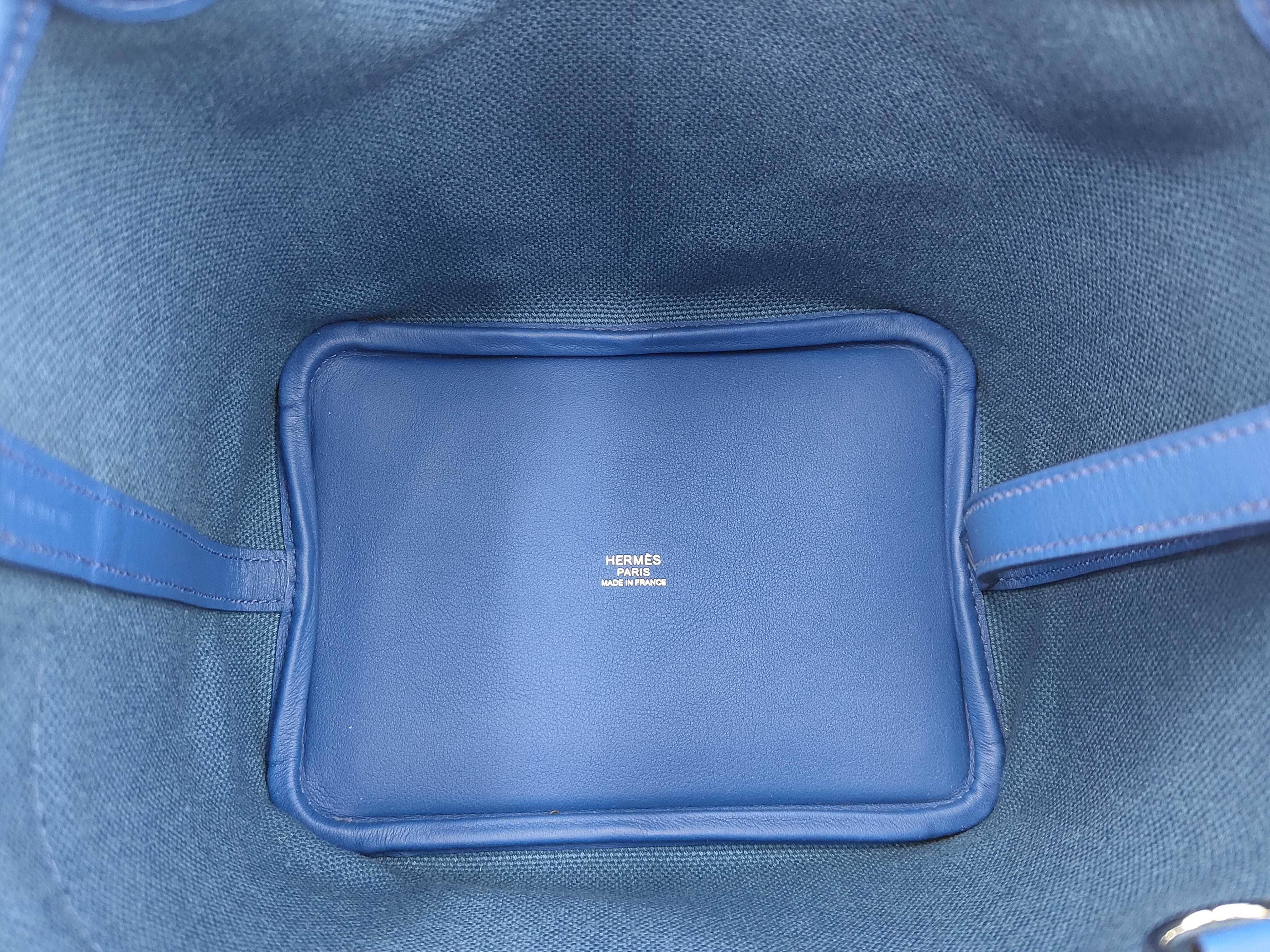 Picotin Lock Cargo PM Blue Royal U stamp Silver hardware handbag — view 9