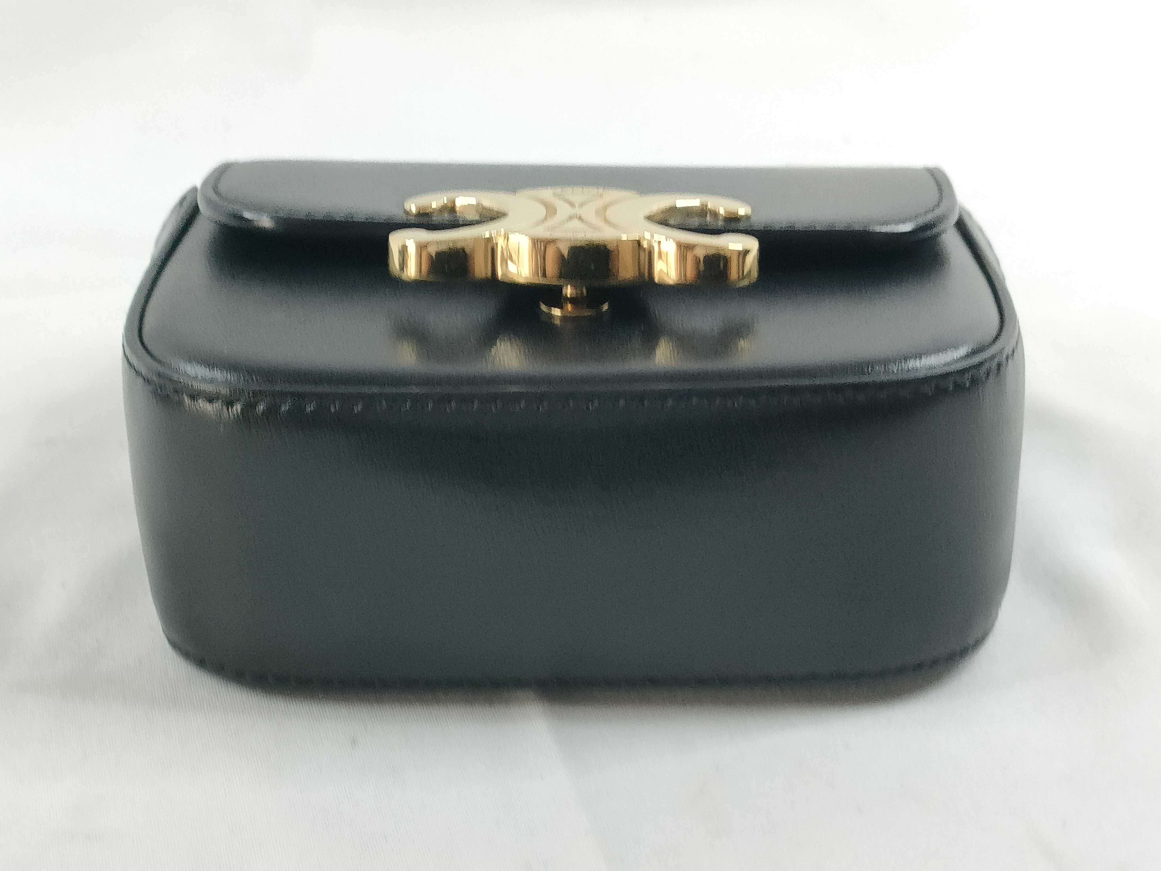 Mini Claude Shoulder Bag, Black Triomphe Shoulder Bag — view 4
