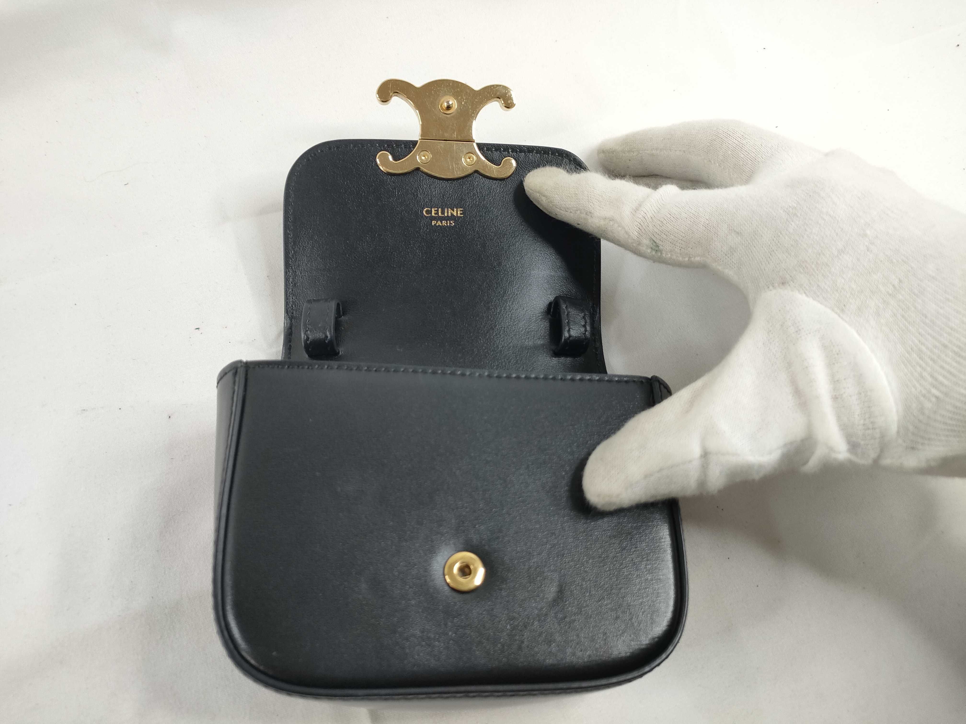 Mini Claude Shoulder Bag, Black Triomphe Shoulder Bag — view 6