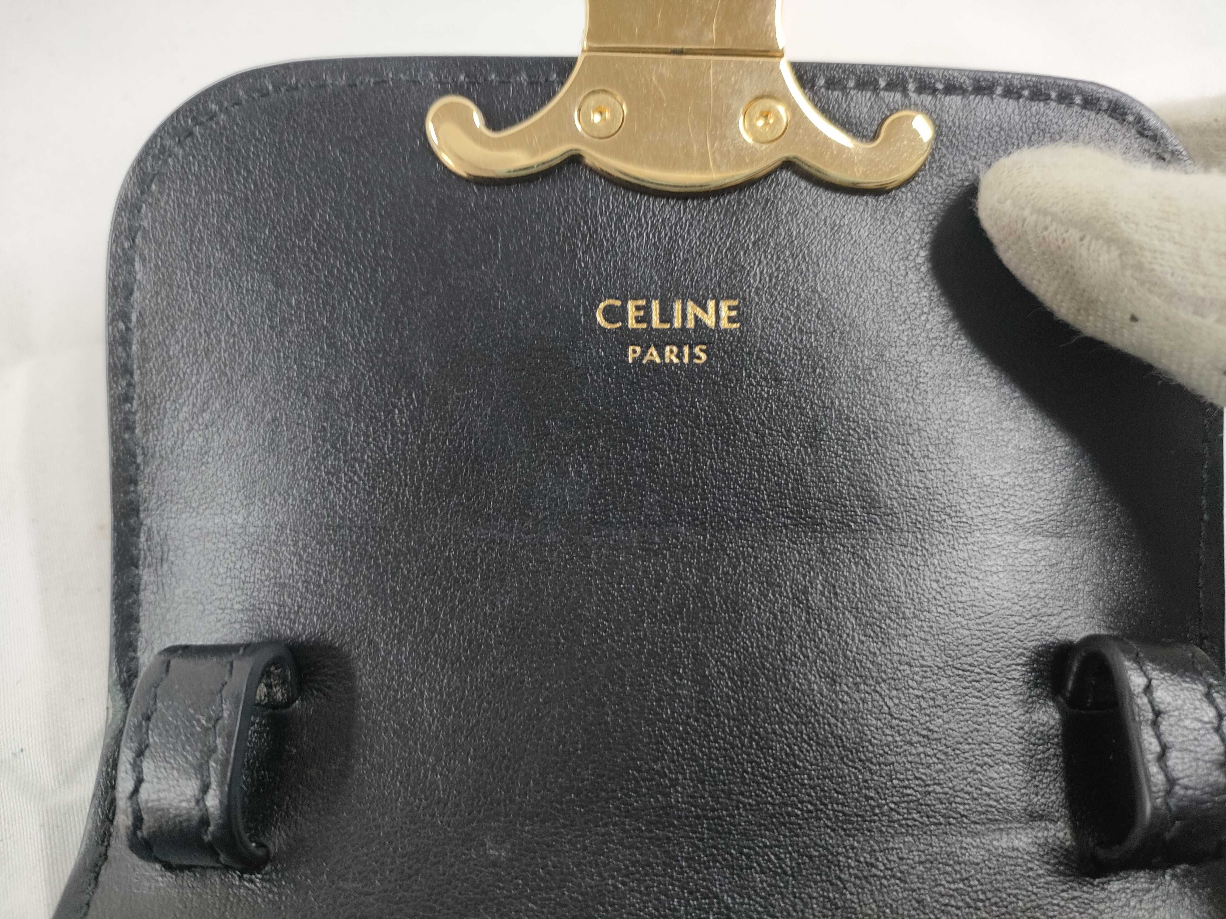 Mini Claude Shoulder Bag, Black Triomphe Shoulder Bag — view 7