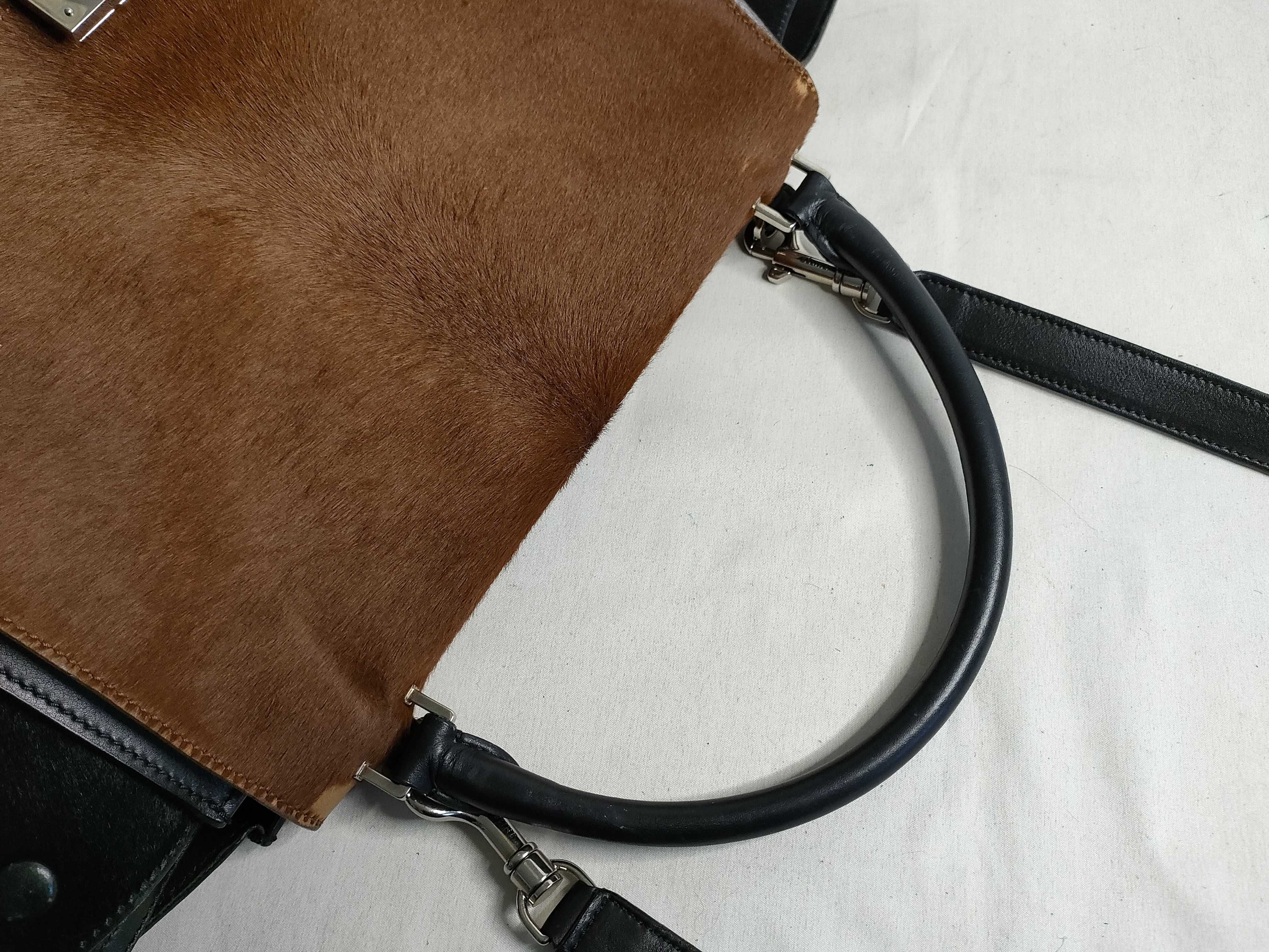 Calf Hair x Leather Tote Bag — view 3