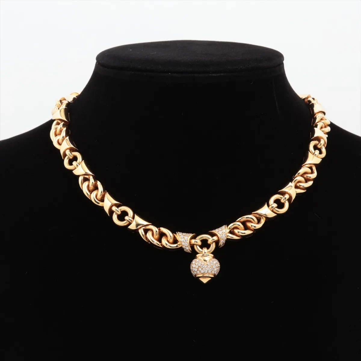 Doppio Cuore Diamond Necklace, 750 (Yellow Gold), 142.8g. Some markings are — view 5