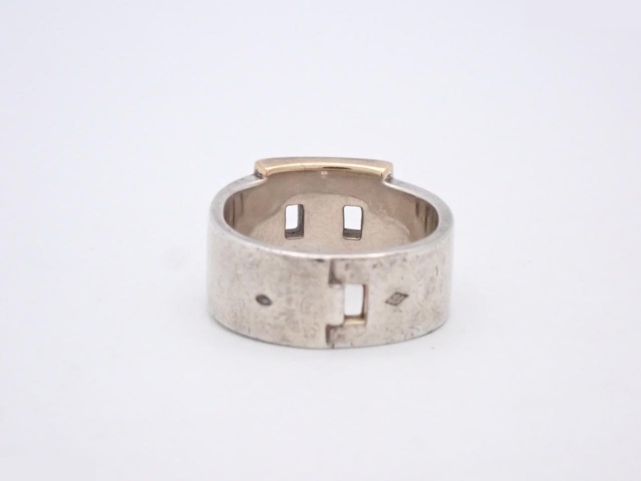 K18/SV925 8.4g Hercules Ring, stamped 54, actual size #12 — view 2