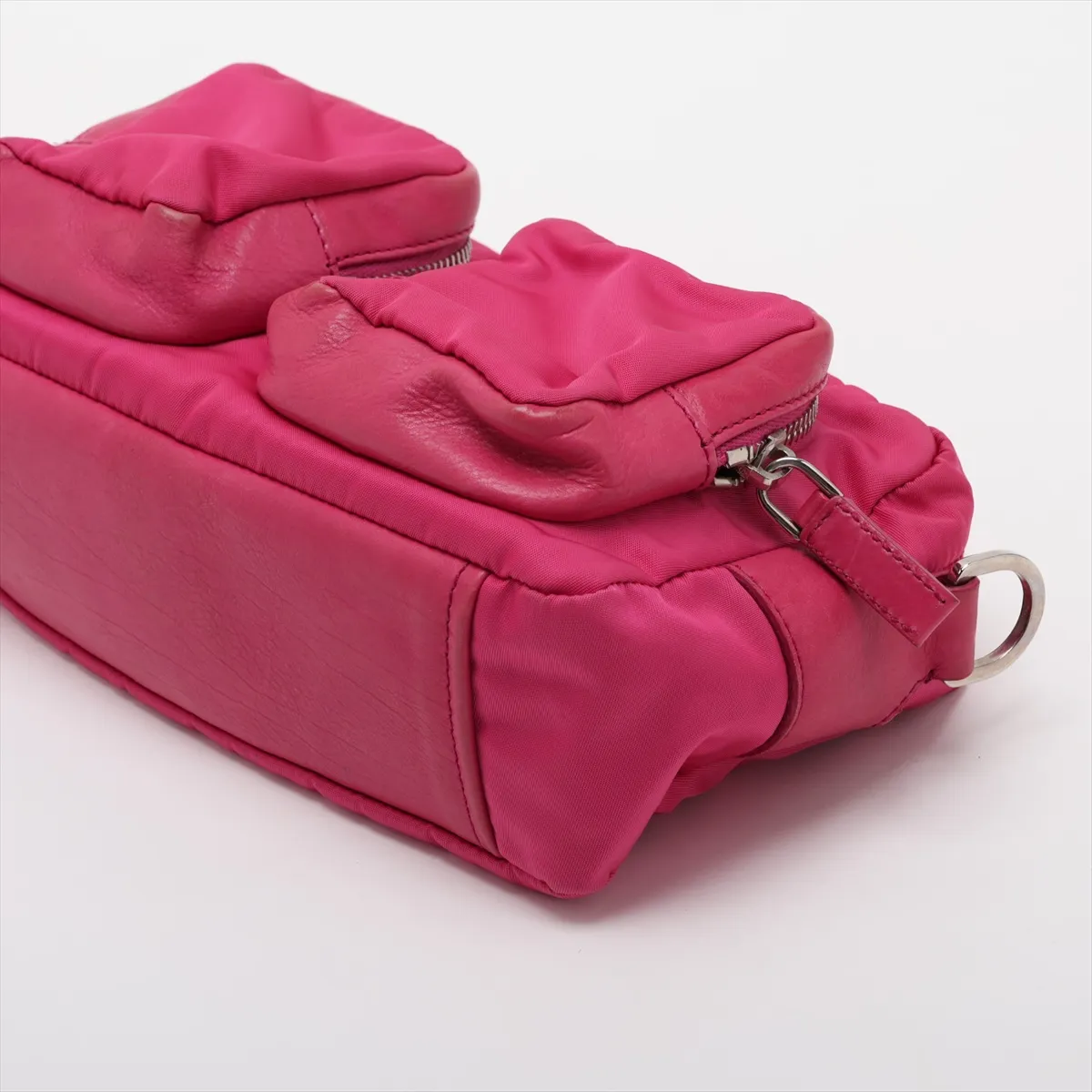 Tessuto BR2636 Nylon x Leather Shoulder Bag, Pink — view 3
