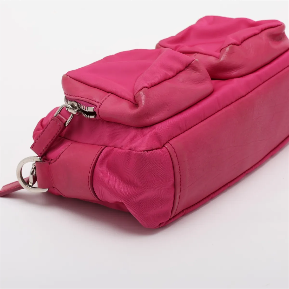 Tessuto BR2636 Nylon x Leather Shoulder Bag, Pink — view 4
