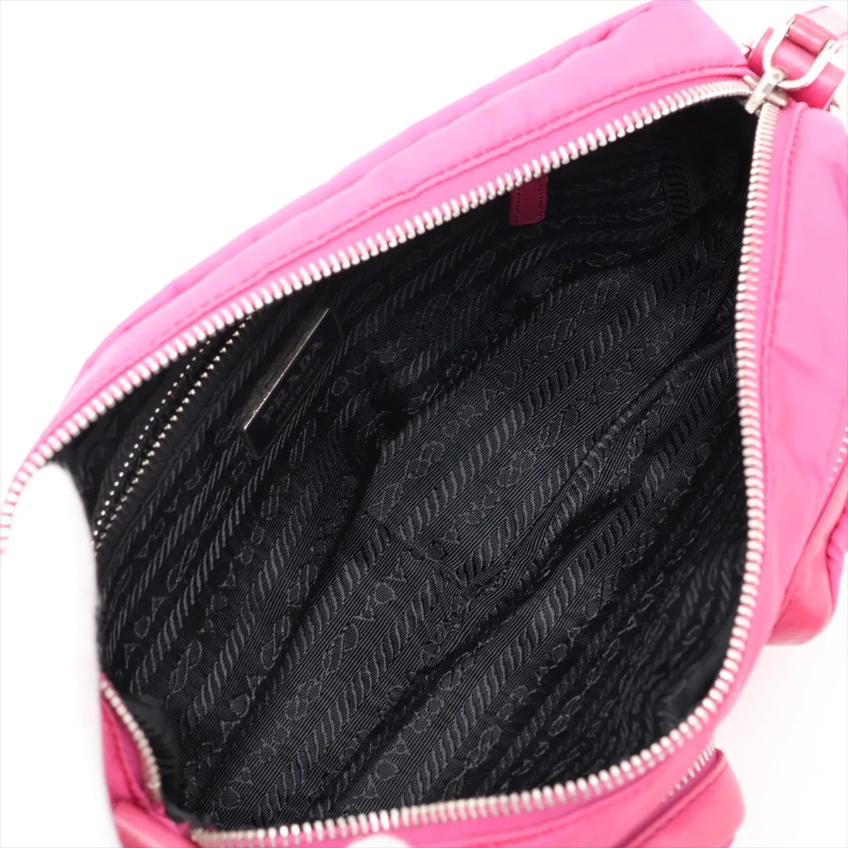 Tessuto BR2636 Nylon x Leather Shoulder Bag, Pink — view 6
