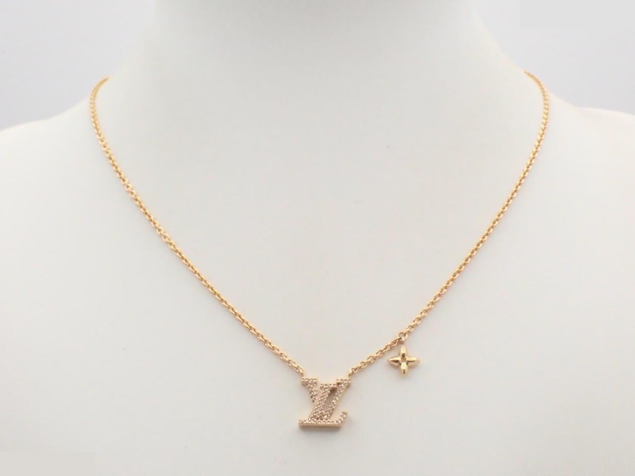 LV Iconic Necklace, Rhinestone, Gold, Chain approx. 46cm — view 3