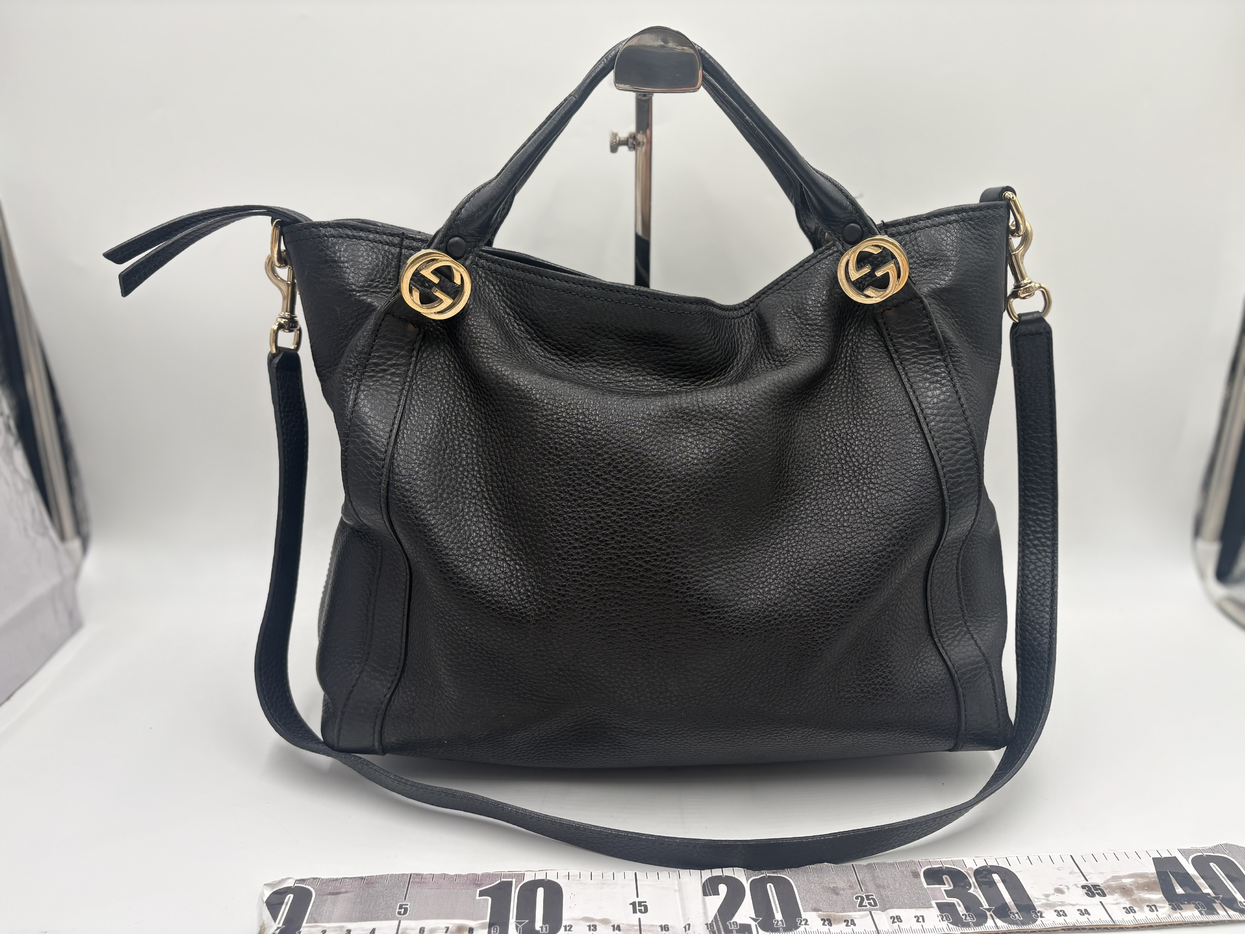 Miss GG Interlocking Pebbled Leather Tote Bag (2-way tote bag)