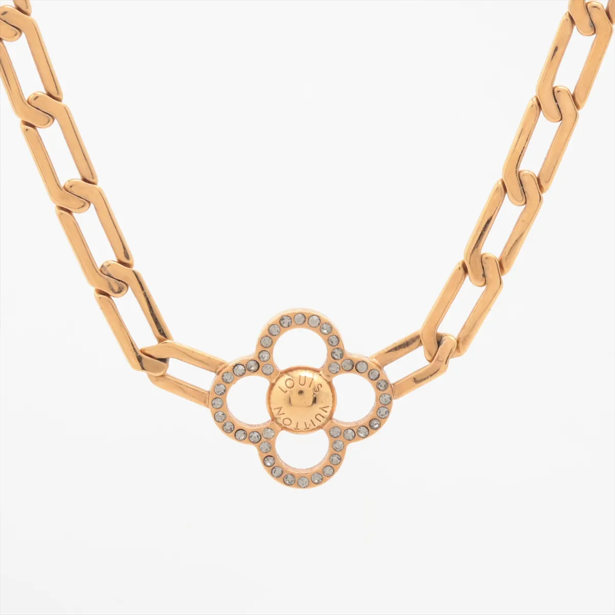 M66092 Collier Flower Power LE0120 Necklace, GP x Rhinestone, Gold,