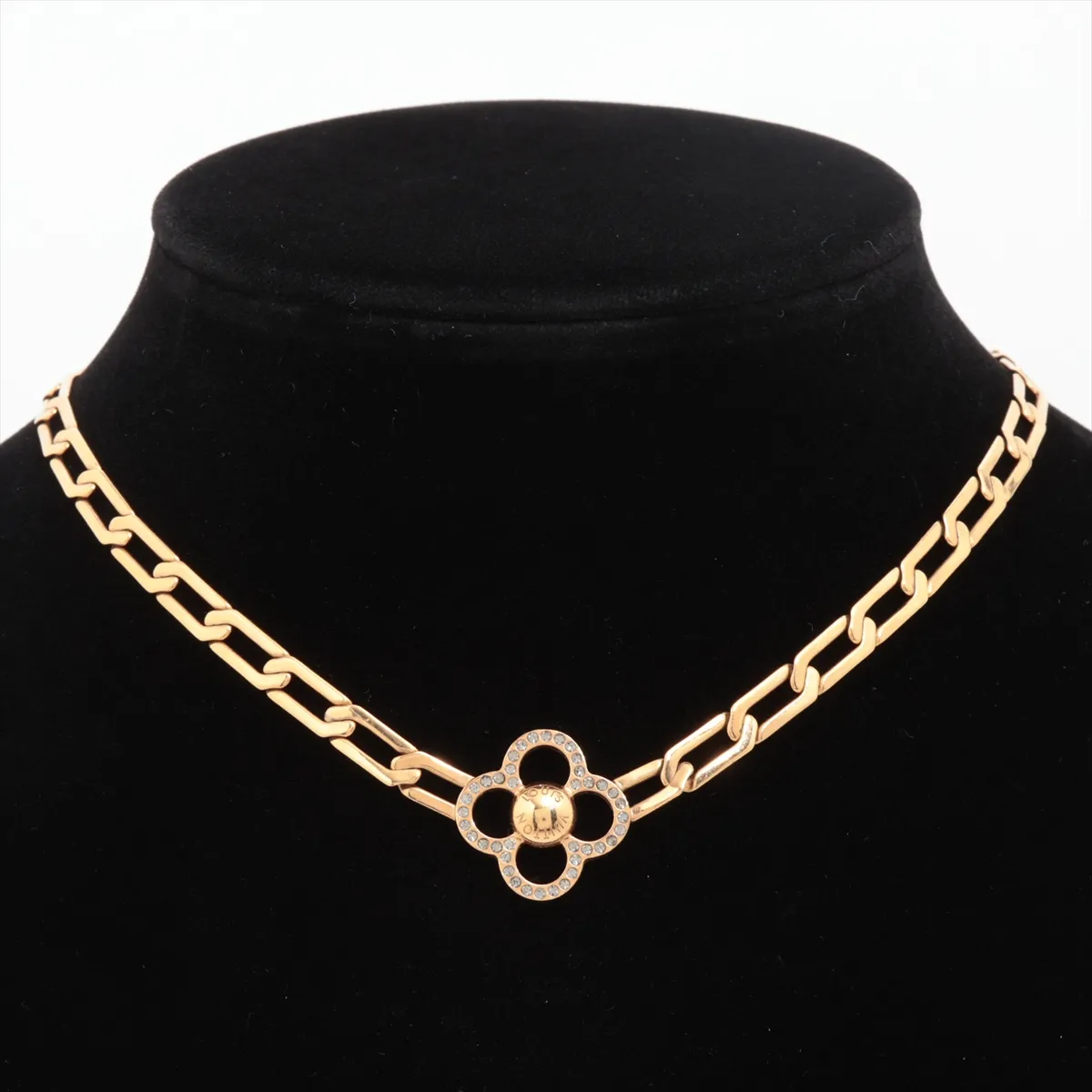 M66092 Collier Flower Power LE0120 Necklace, GP x Rhinestone, Gold, — view 5