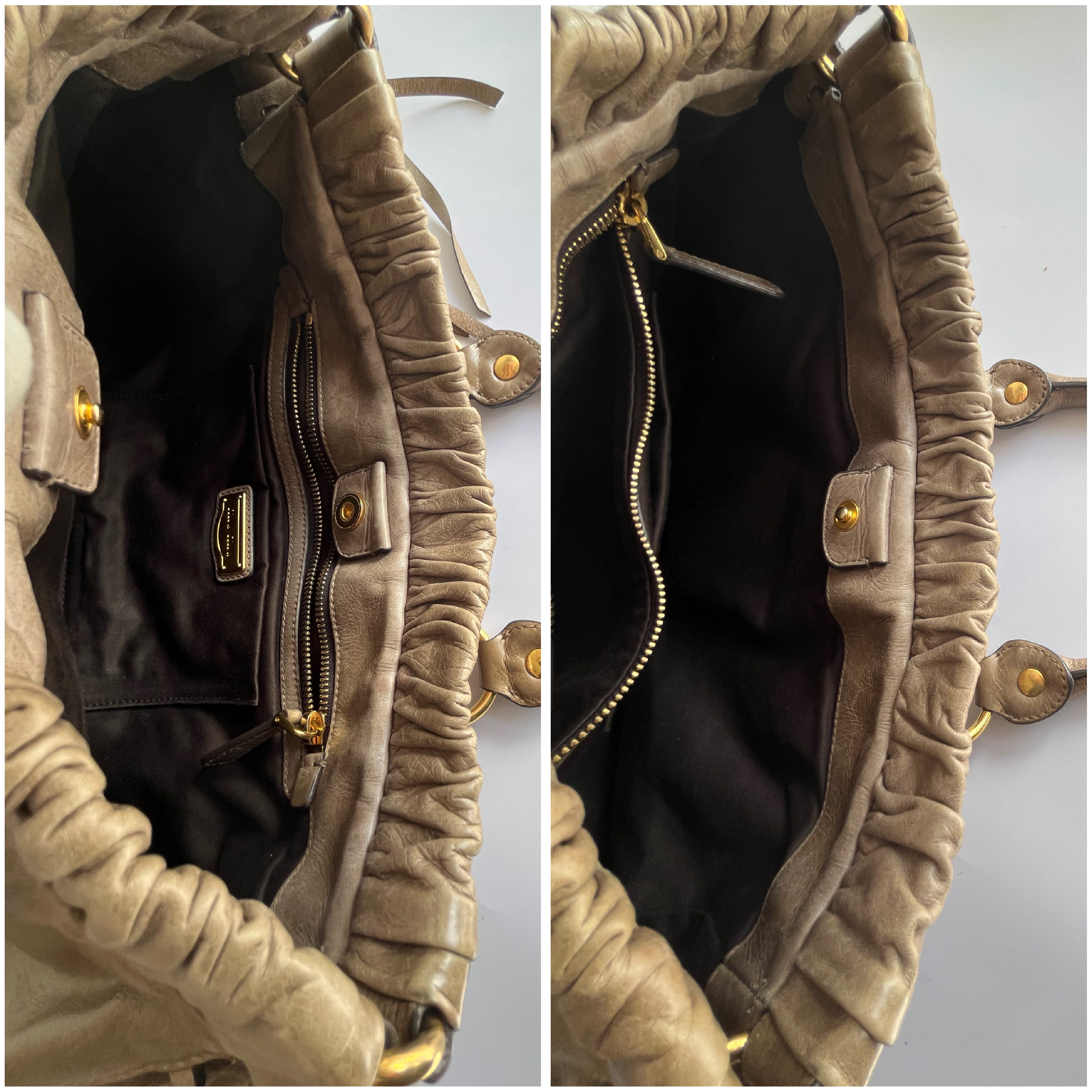 Vitello Luxe Greige 2-way Handbag with Shoulder Strap (Shoulder Bag) — view 11