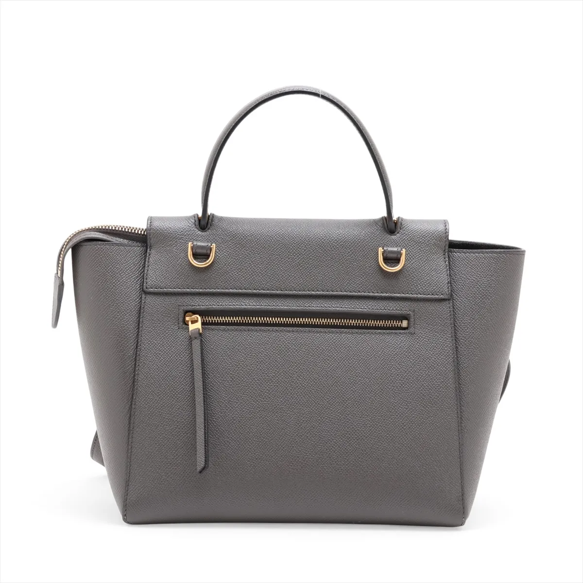 Belt Bag Micro Leather 2-Way Handbag, Gray — view 2