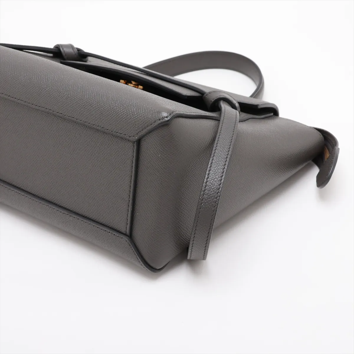 Belt Bag Micro Leather 2-Way Handbag, Gray — view 3