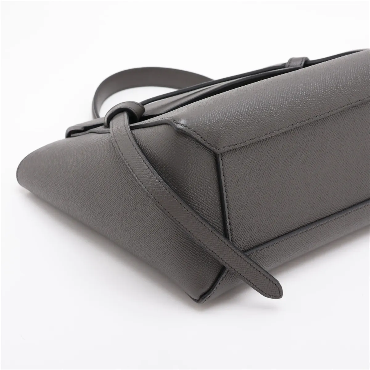 Belt Bag Micro Leather 2-Way Handbag, Gray — view 4