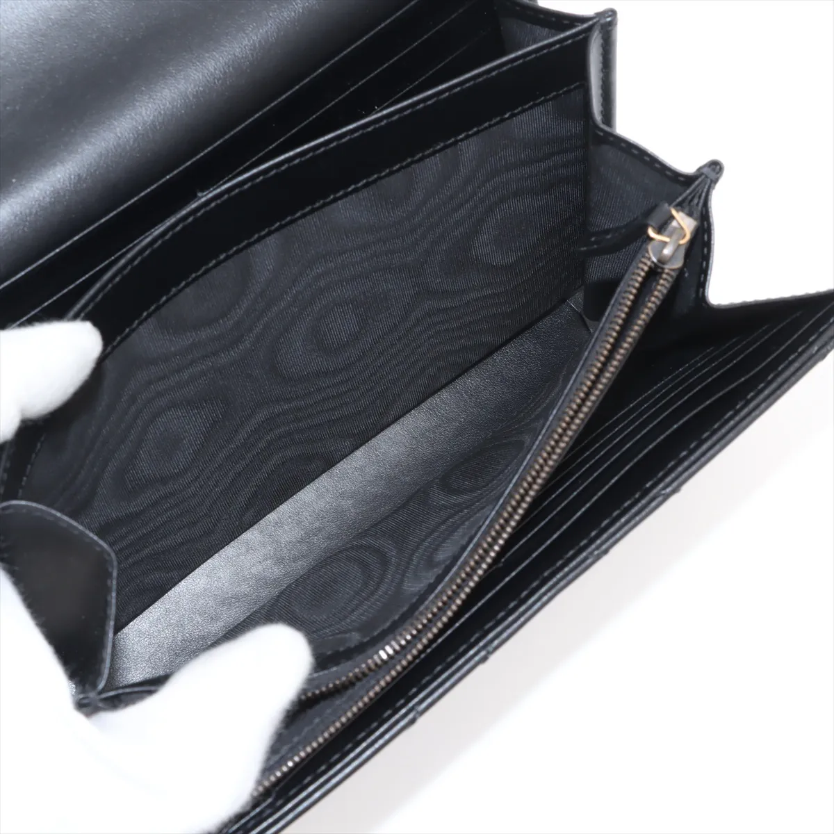 GG Marmont Leather Chain Wallet Black 474575 — view 7