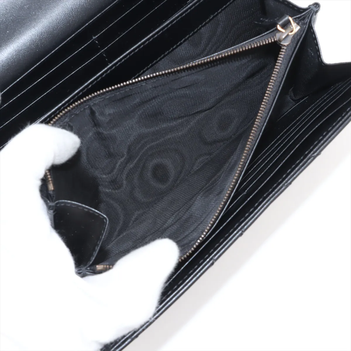 GG Marmont Leather Chain Wallet Black 474575 — view 8